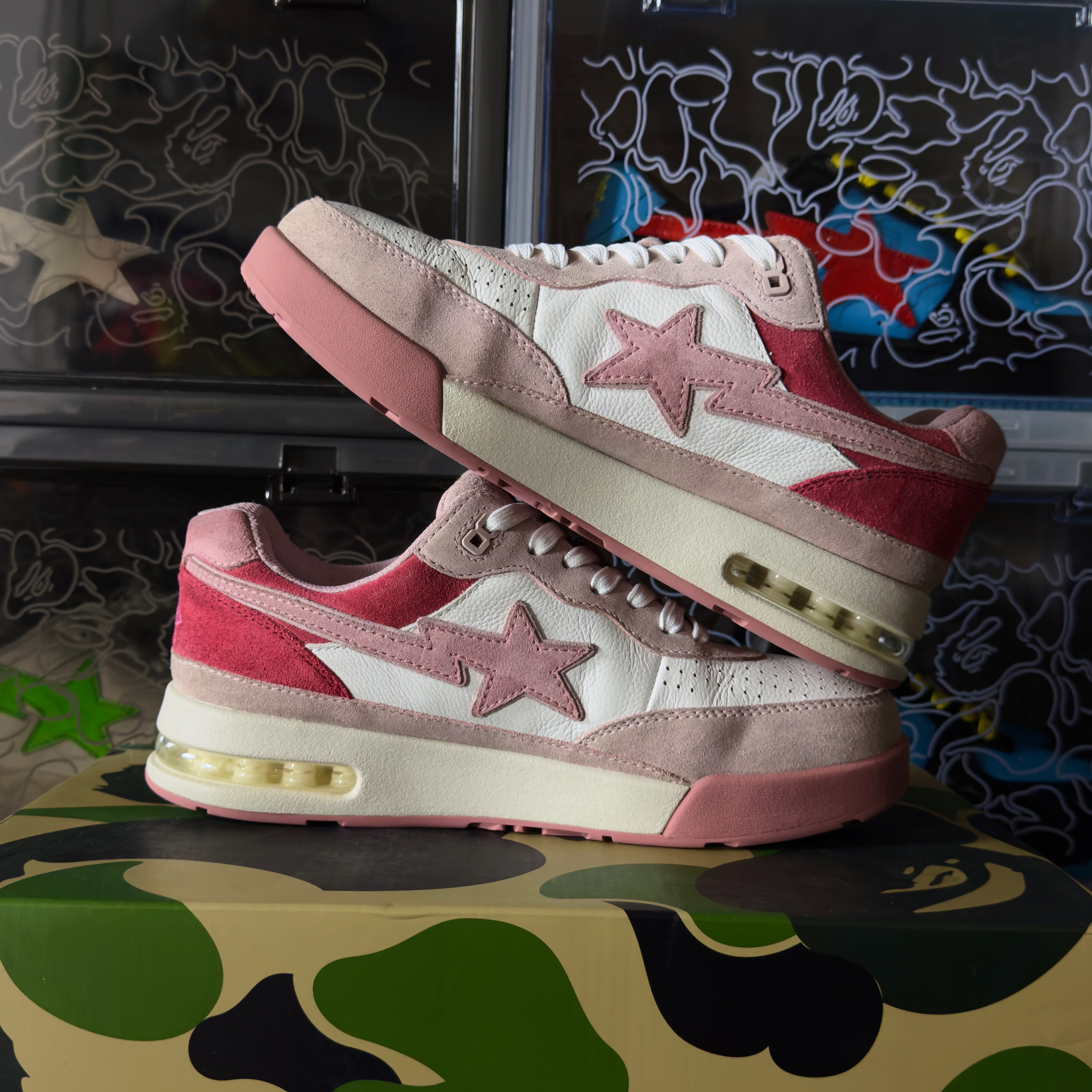 (40) A Bathing Ape Bape Roadsta Pastel Pink 2022