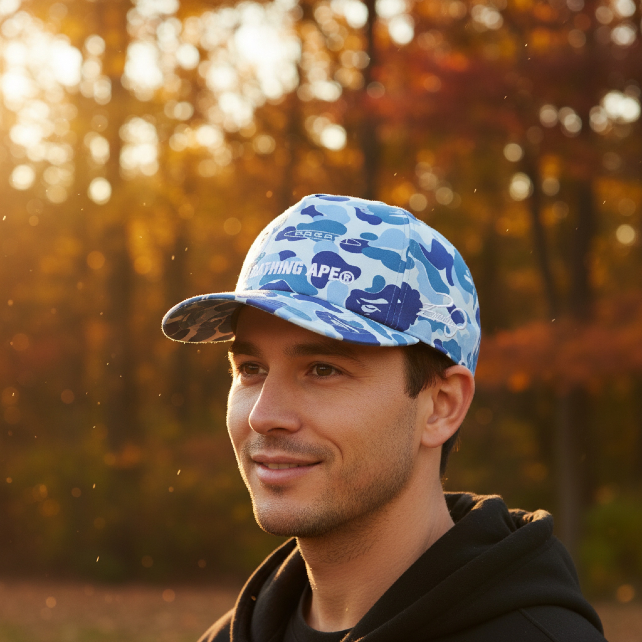 Bape x Pagani ABC Camo Snapback Cap Blue 2019 