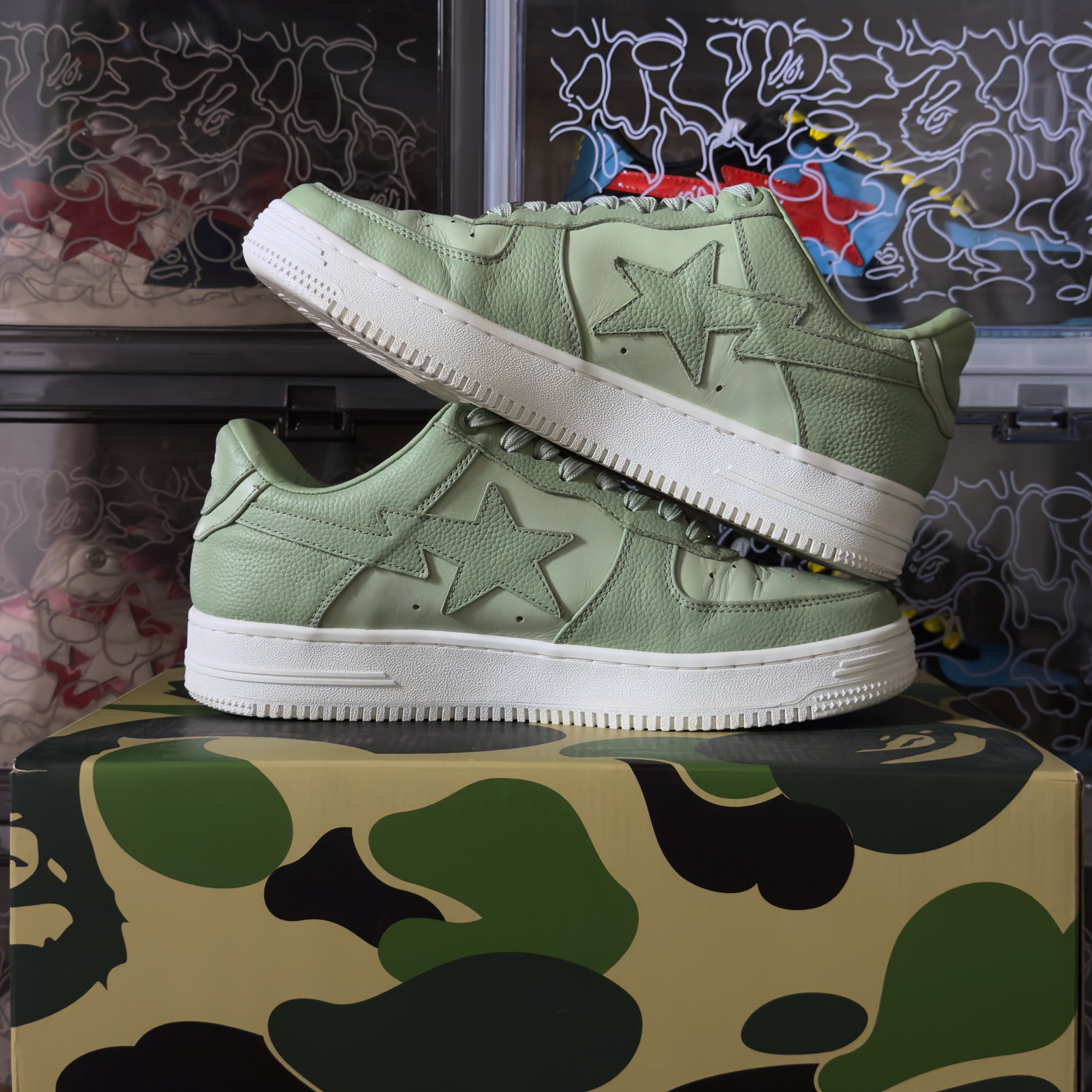 (43) A Bathing Ape Bapesta Green 2023