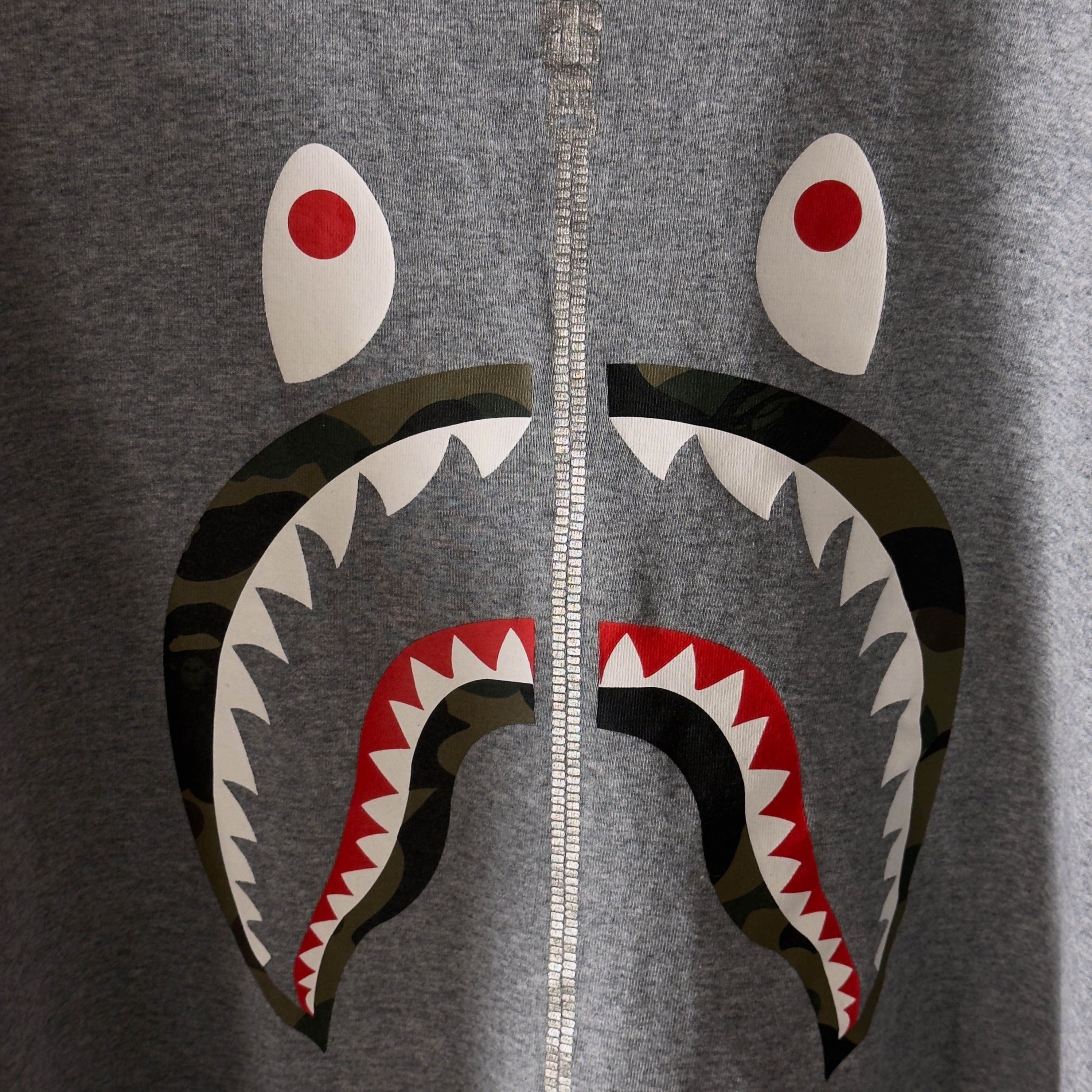 (M) Bape 1st Camo Shark Tee Grey/Green