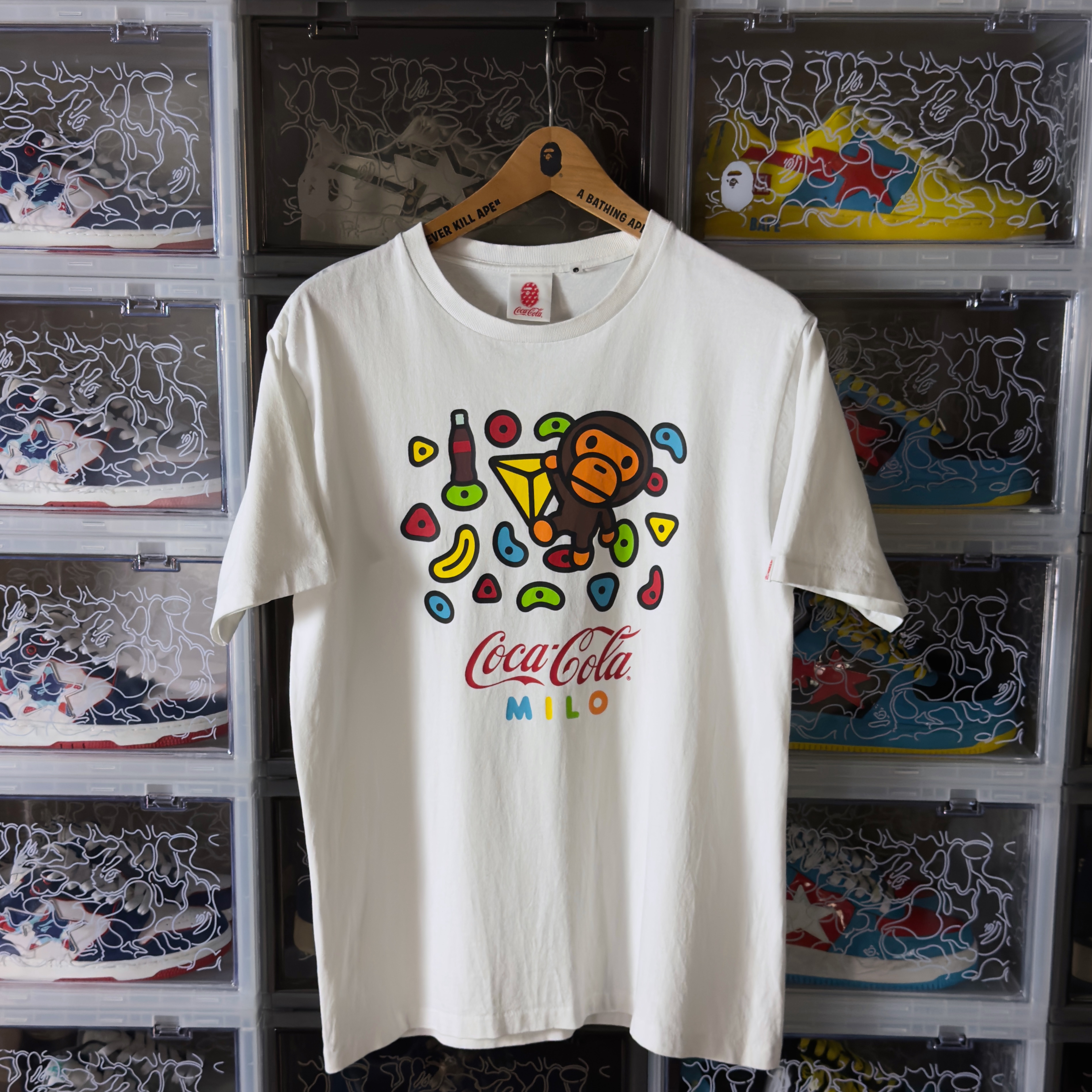 (M) Bape x Coca Cola Milo Sport Climbing Tee White 2020