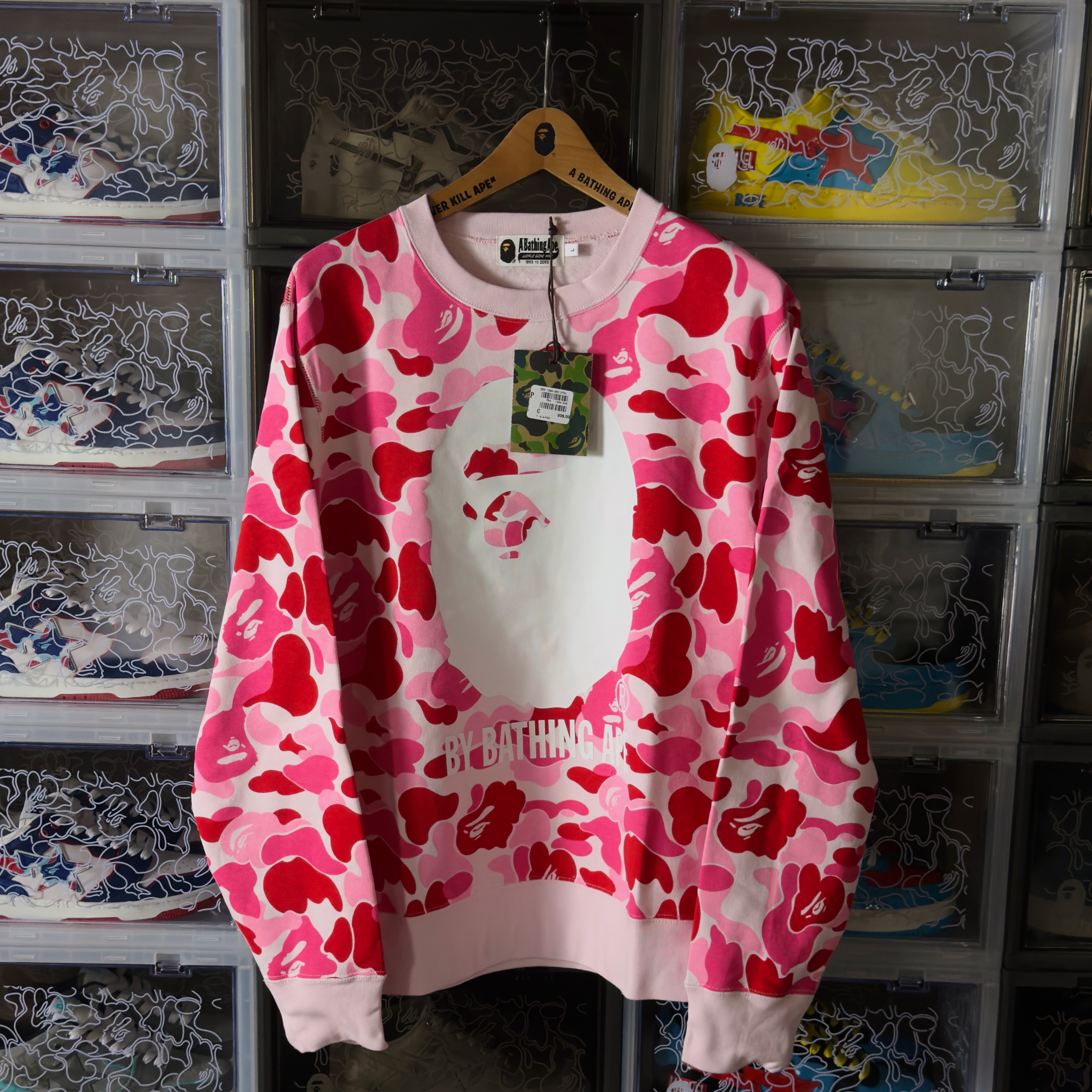 (L) Bape ABC Camo By Bathing Ape Crewneck Pink