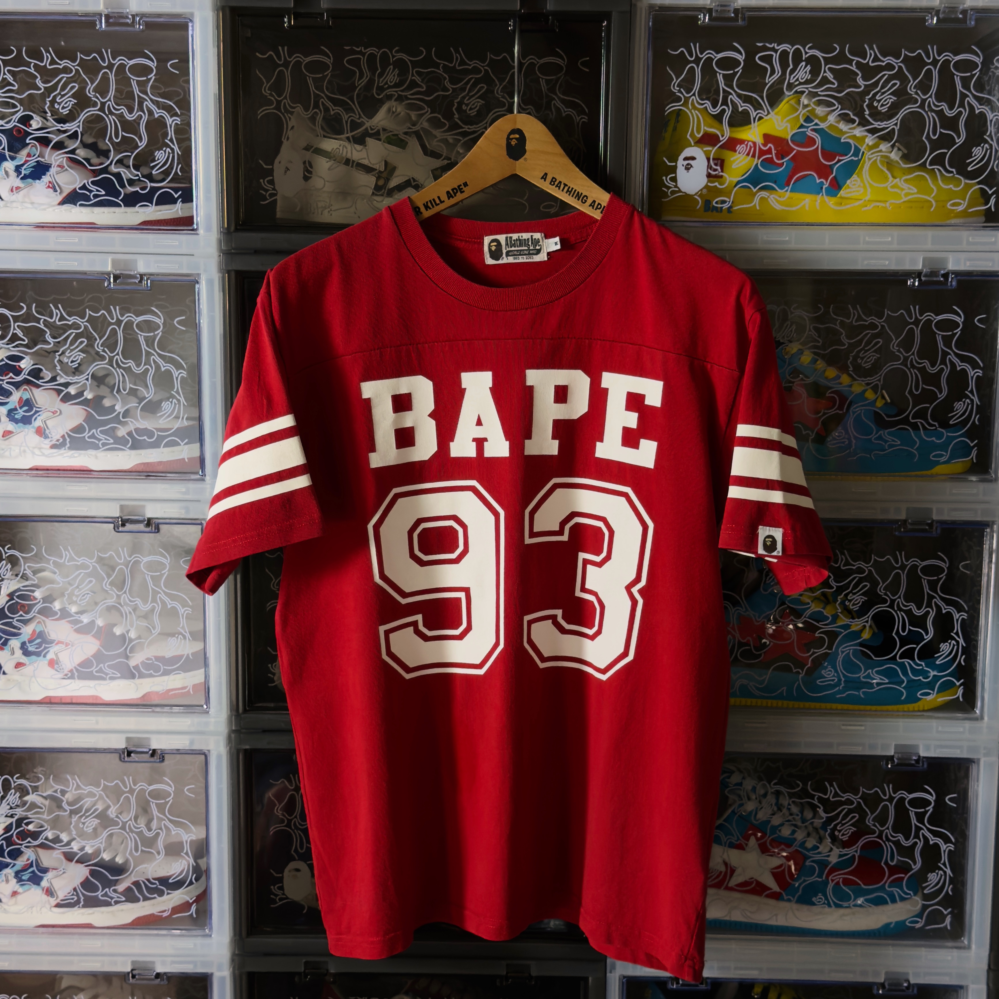 (M) Bape Football 93 Tee Red