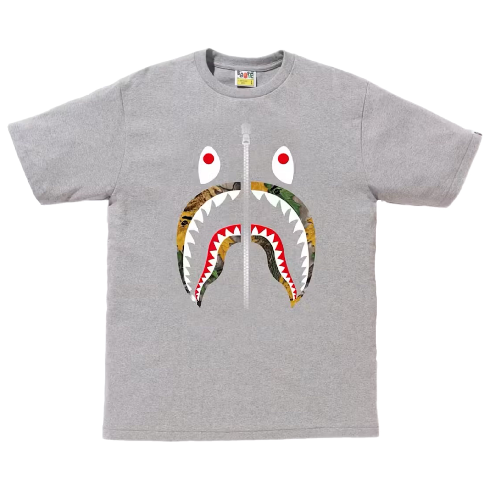(S) Bape Forest Camo Shark Tee Grey/Beige 2019