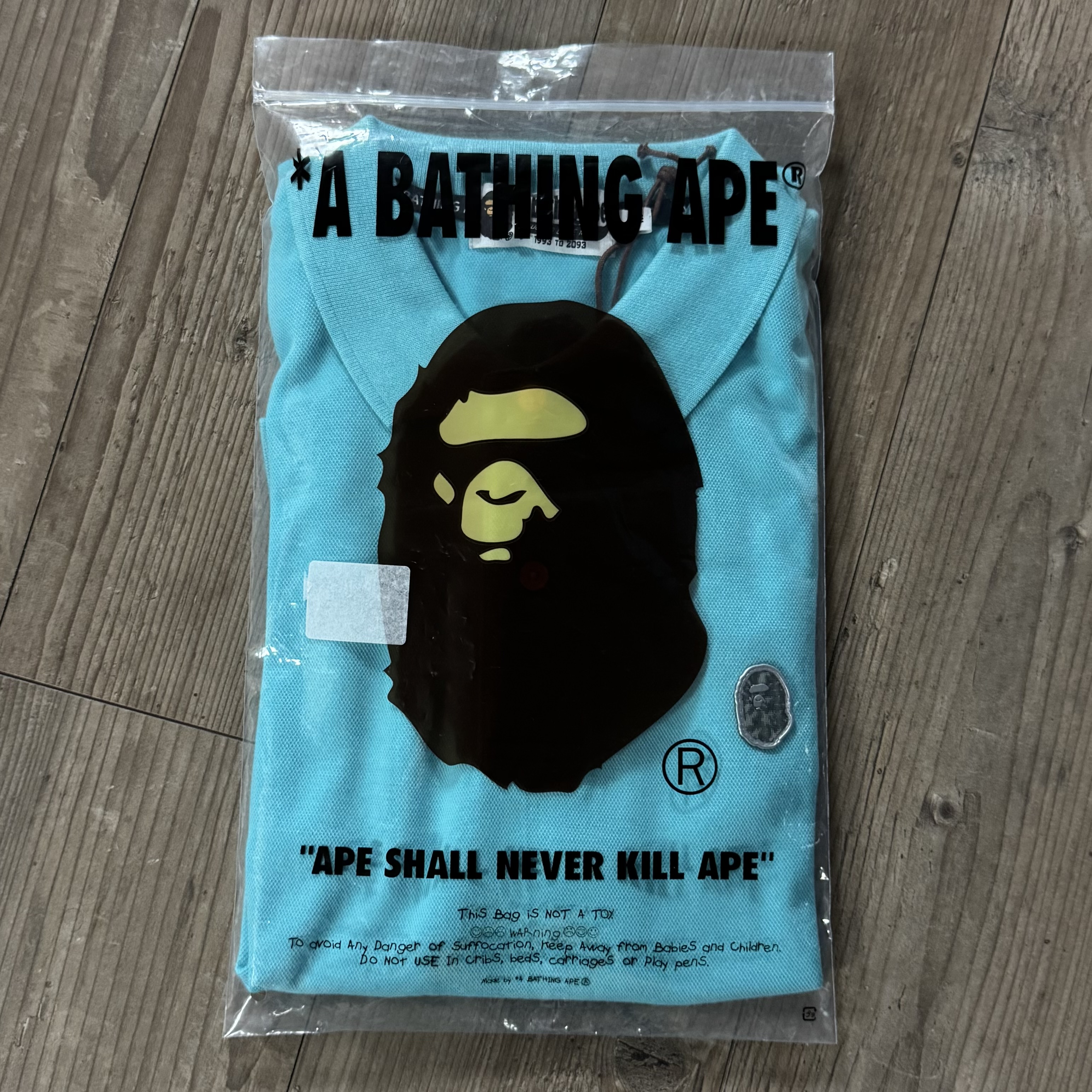 (M) Bape Ape Head One Point Relaxed Fit Polo Shirt Sax 2020