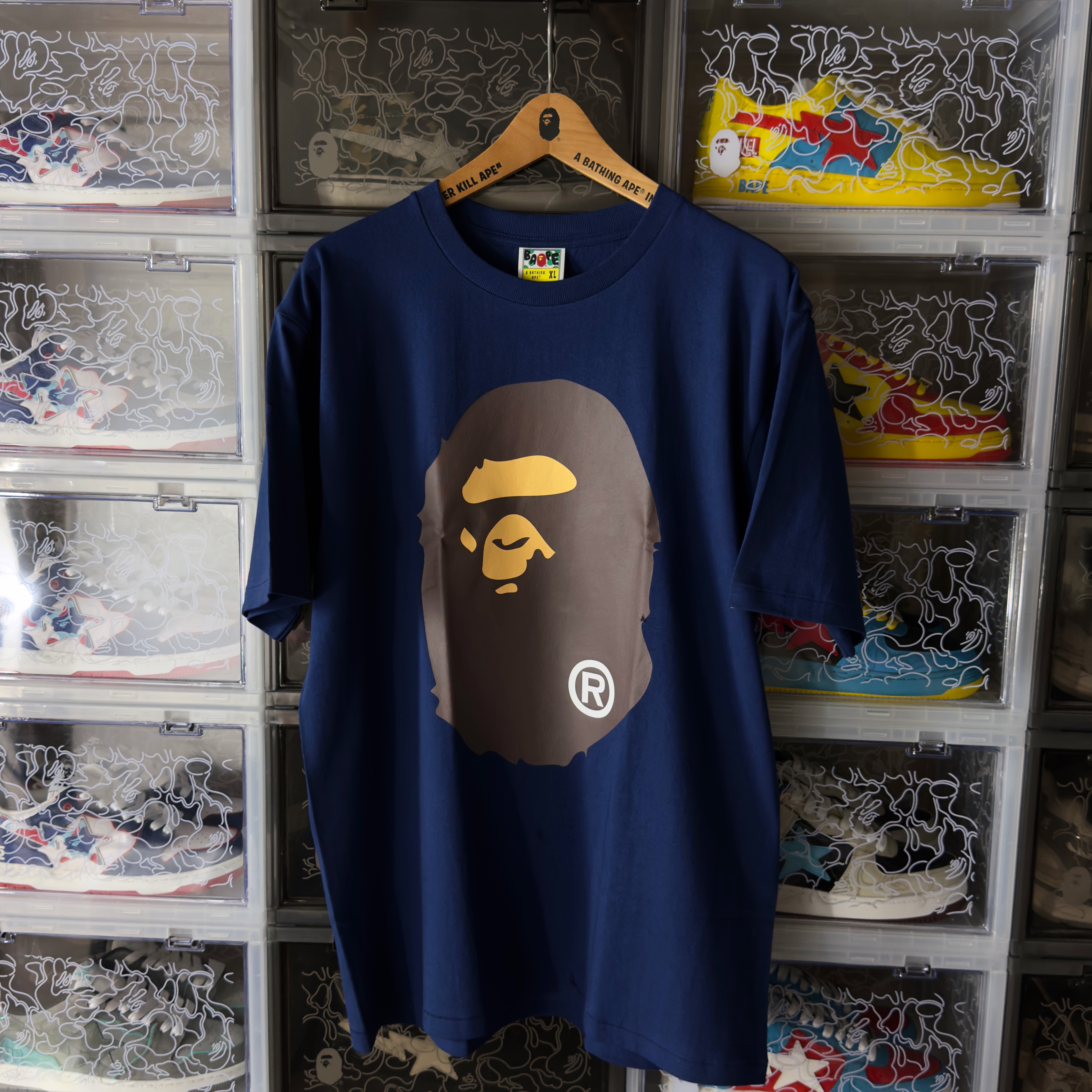 (L) Bape Big Ape Head Tee Blue