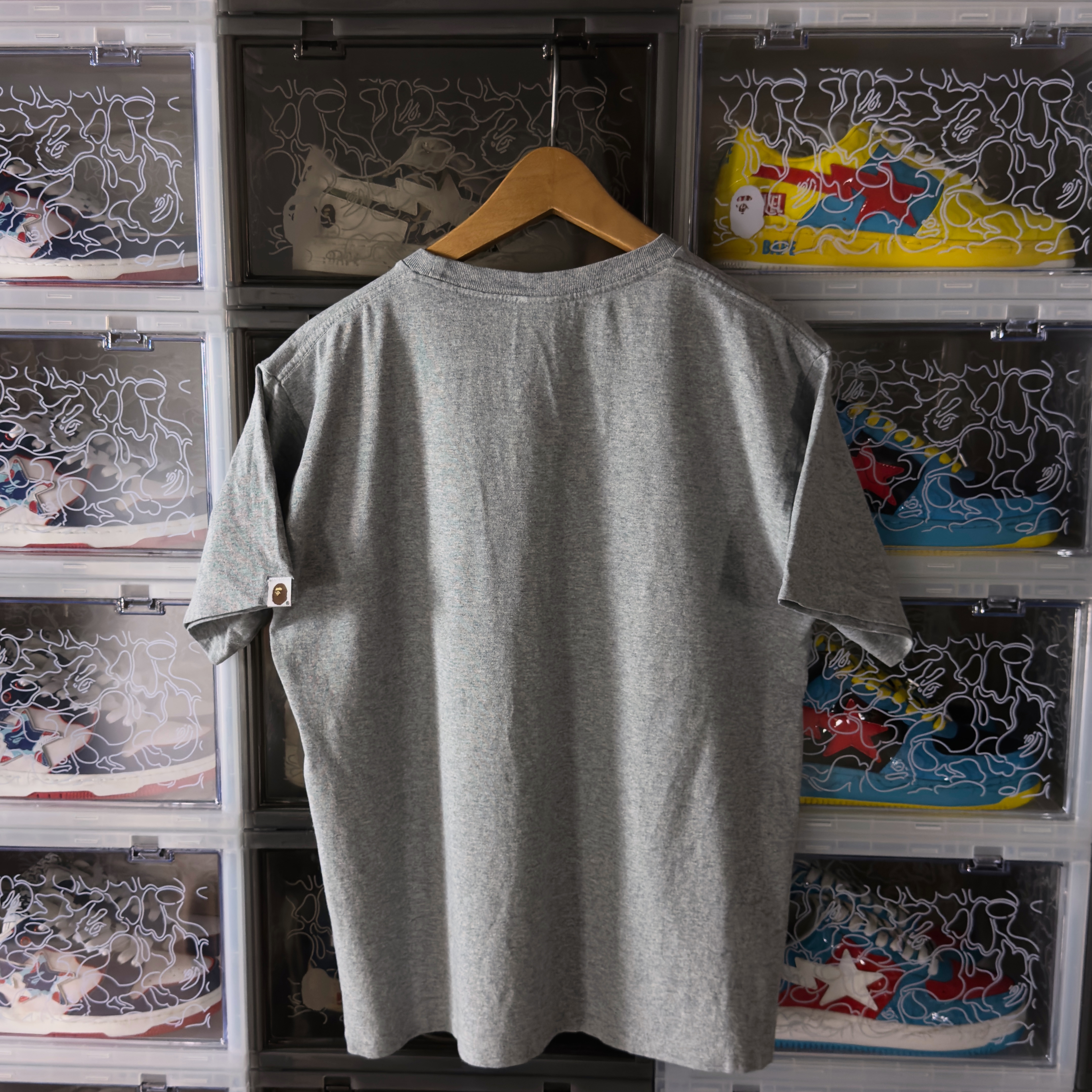 (M) Bape 1st Camo Shark Tee Grey/Green