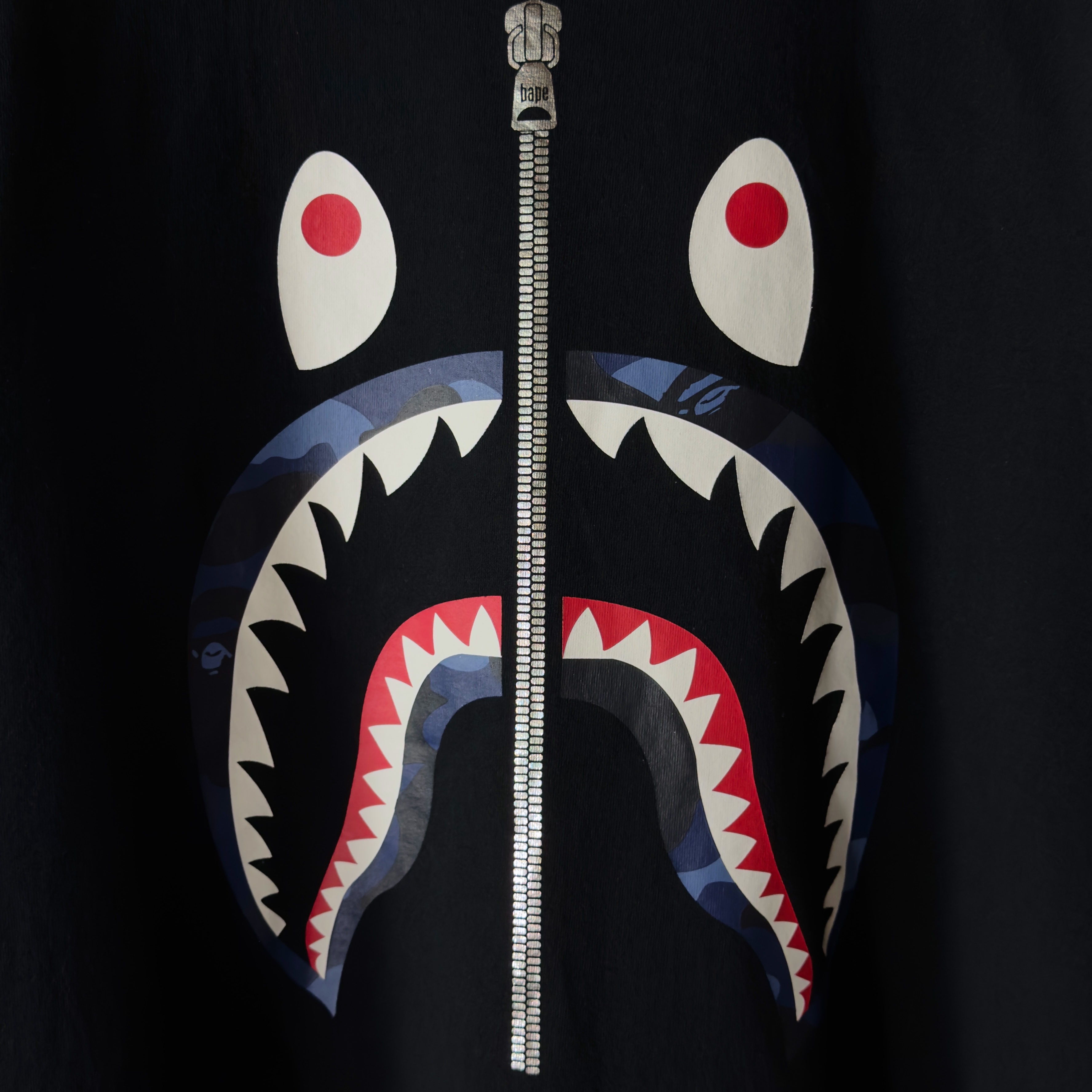 (M) Bape Color Camo Shark Tee Black/Navy
