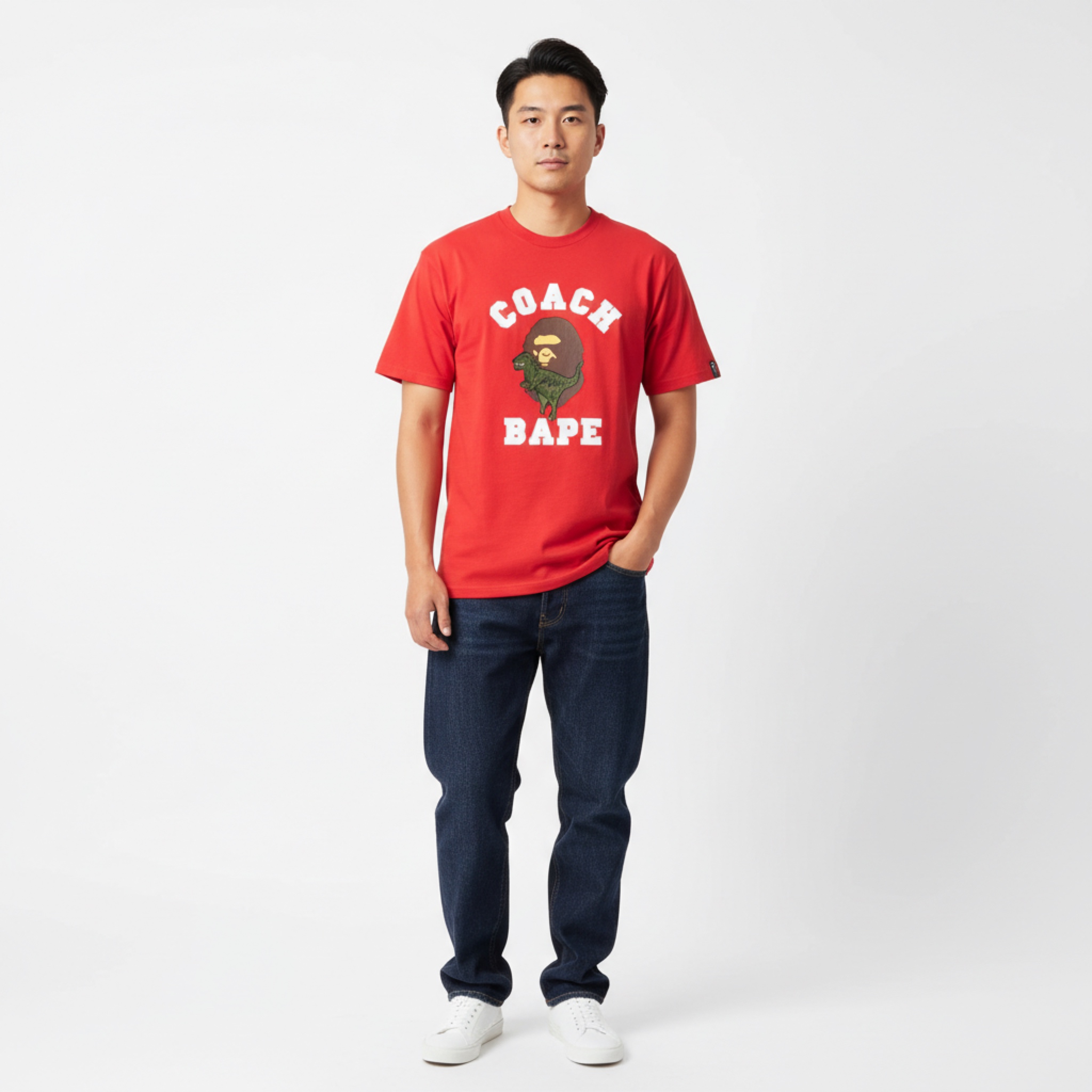 (L) Bape x Coach Rexy Tee Red 2020