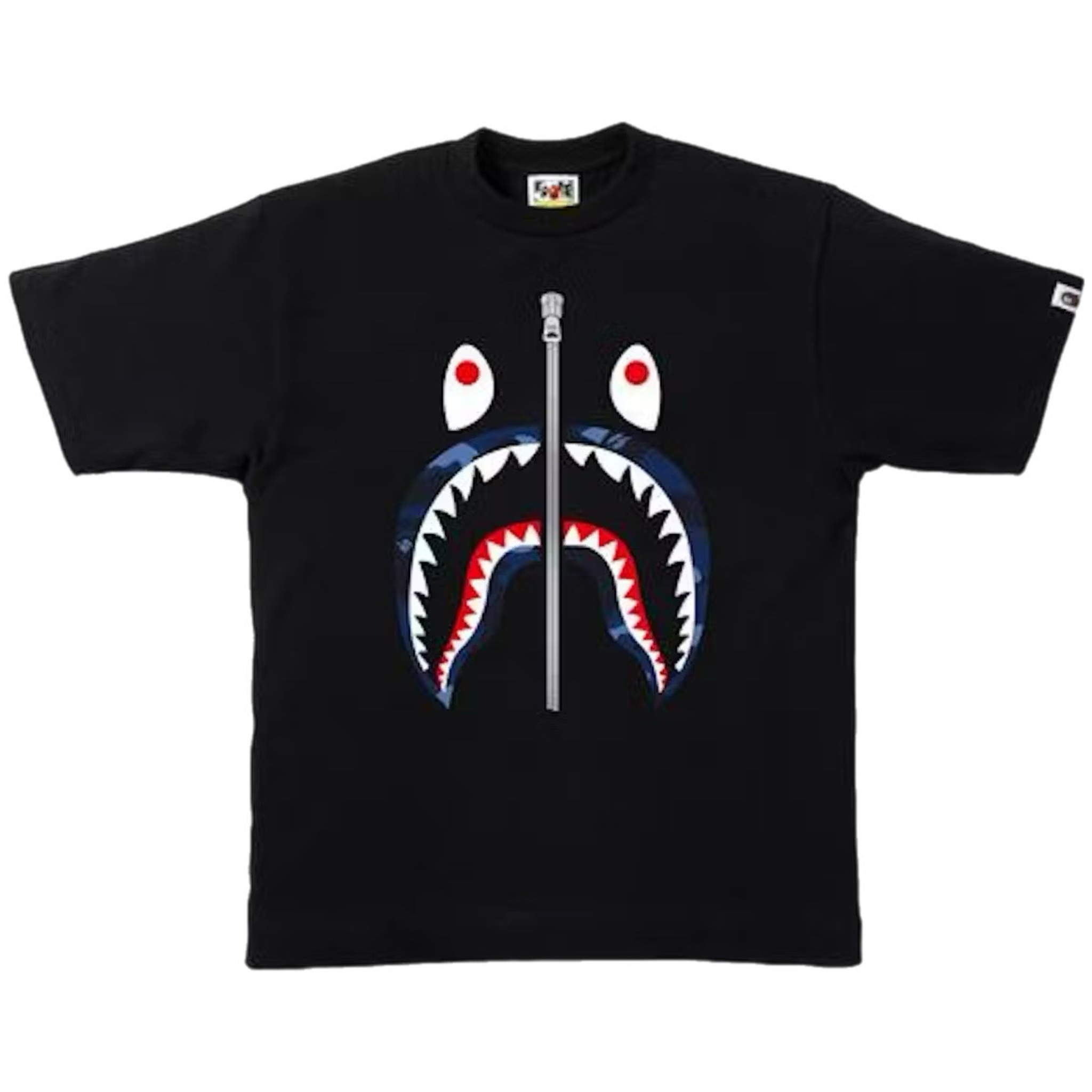 (M) Bape Color Camo Shark Tee Black/Navy