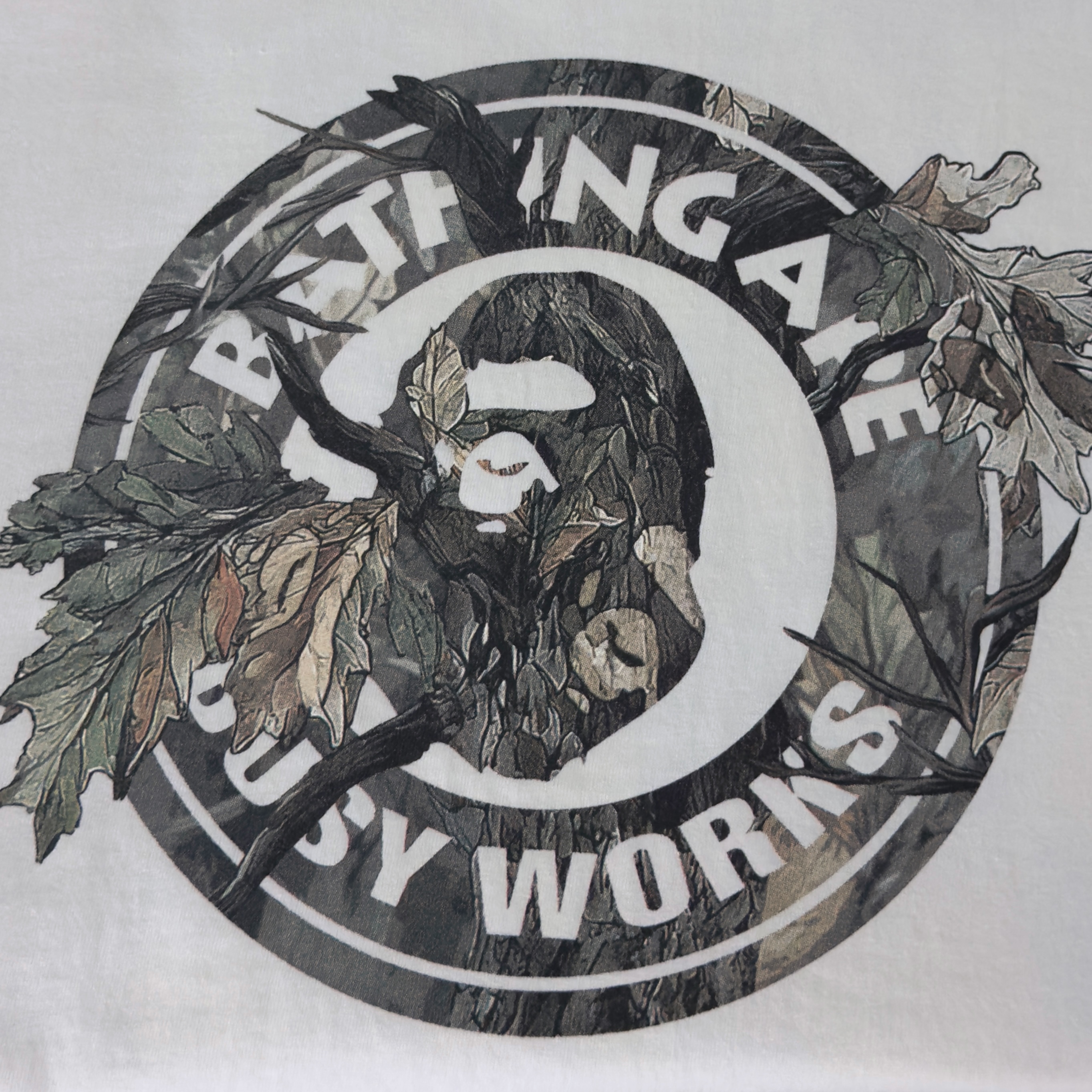 (XL/XXL) Bape Tree Edge Camo Busy Works Tee White/Brown 2025