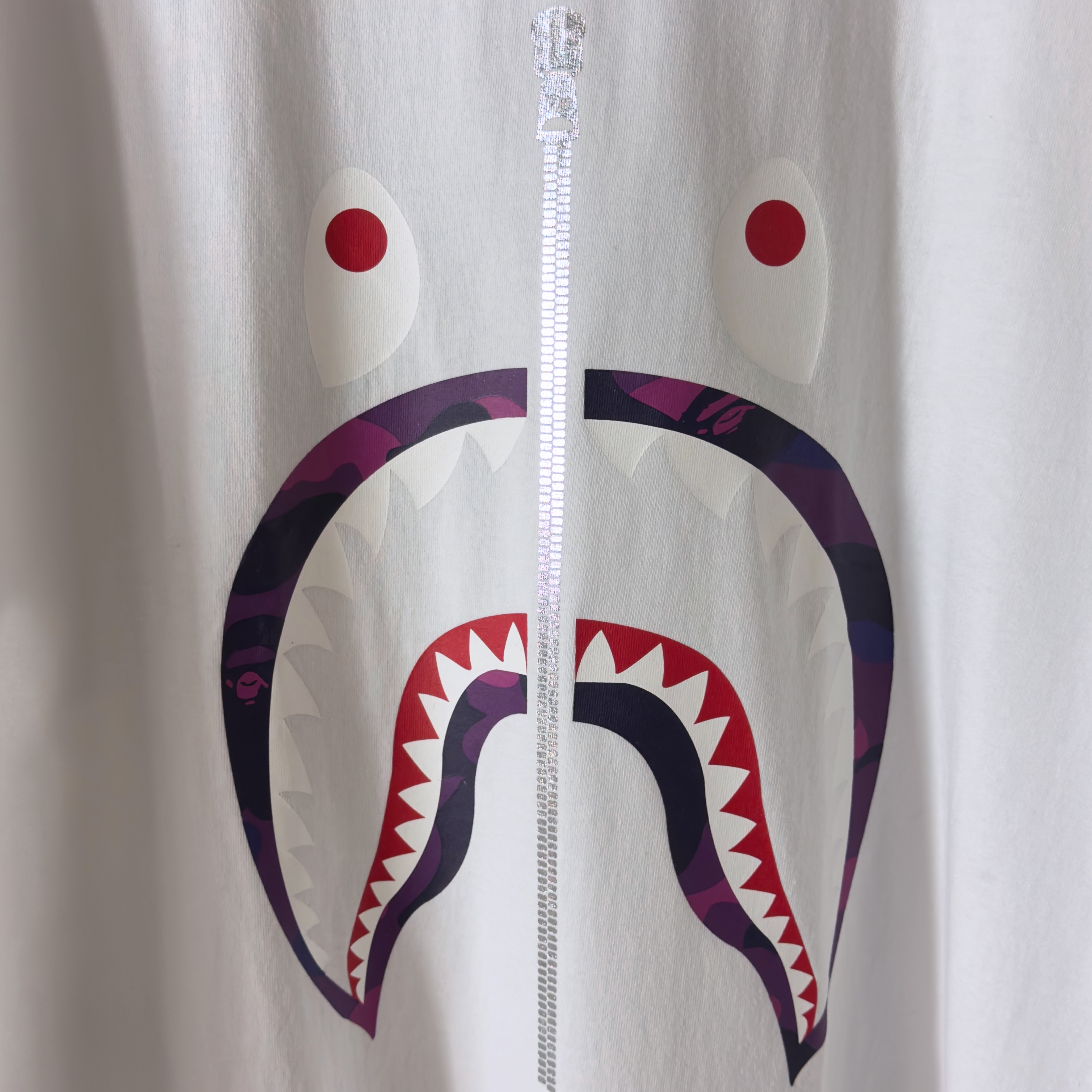 (XXL) Bape Color Camo Shark Tee White/Purple