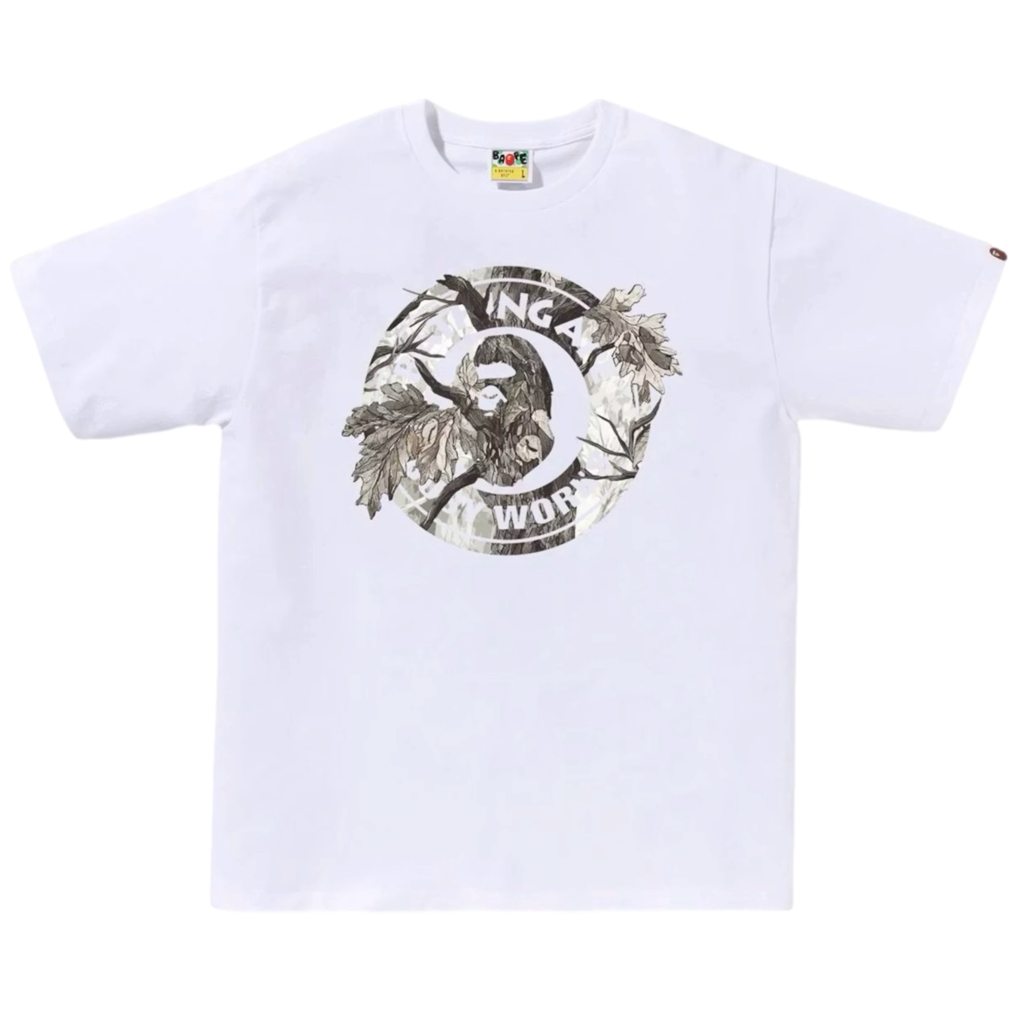 (XL/XXL) Bape Tree Edge Camo Busy Works Tee White/Brown 2025