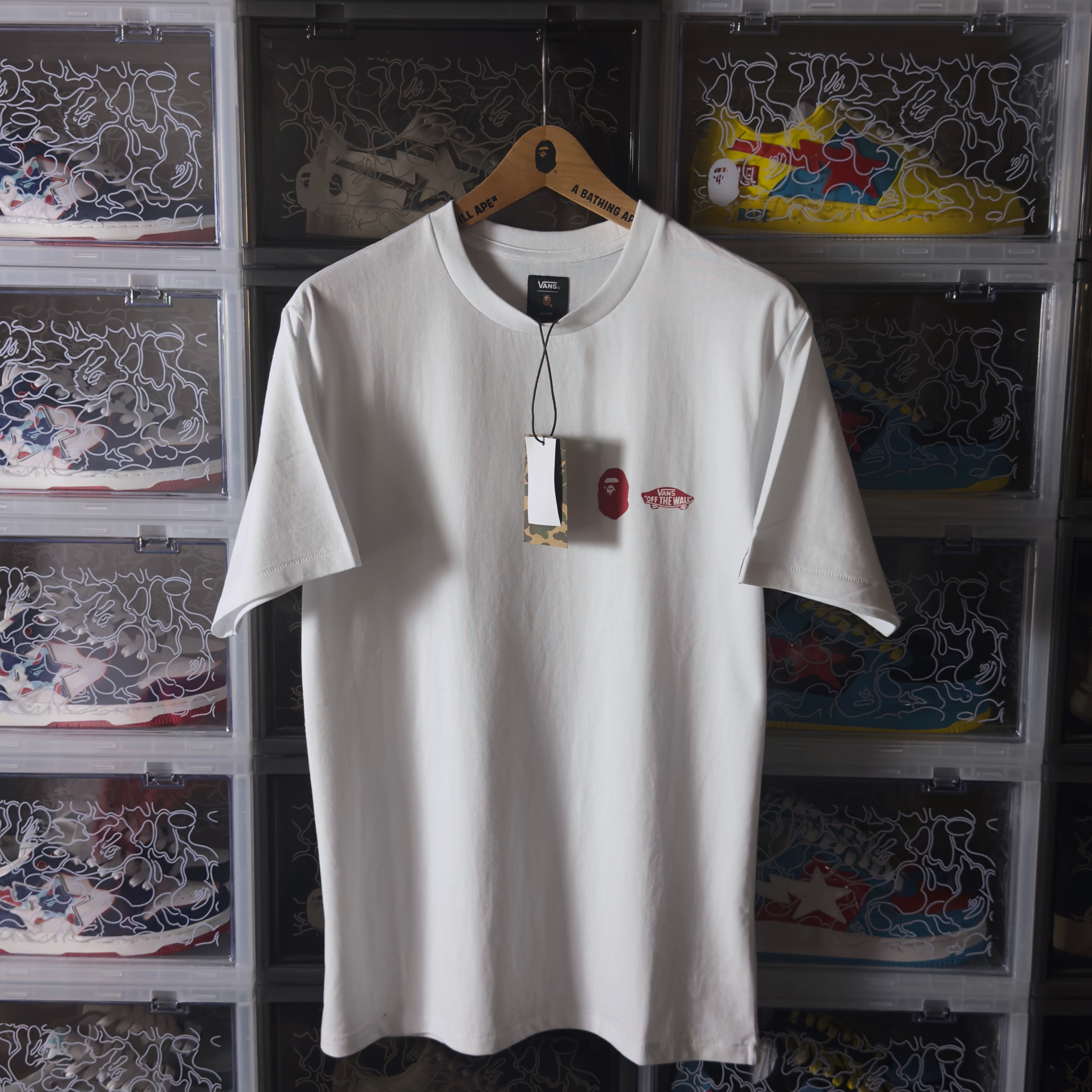 (M/L) Bape x Vans SK8 Hi Tee White 2022