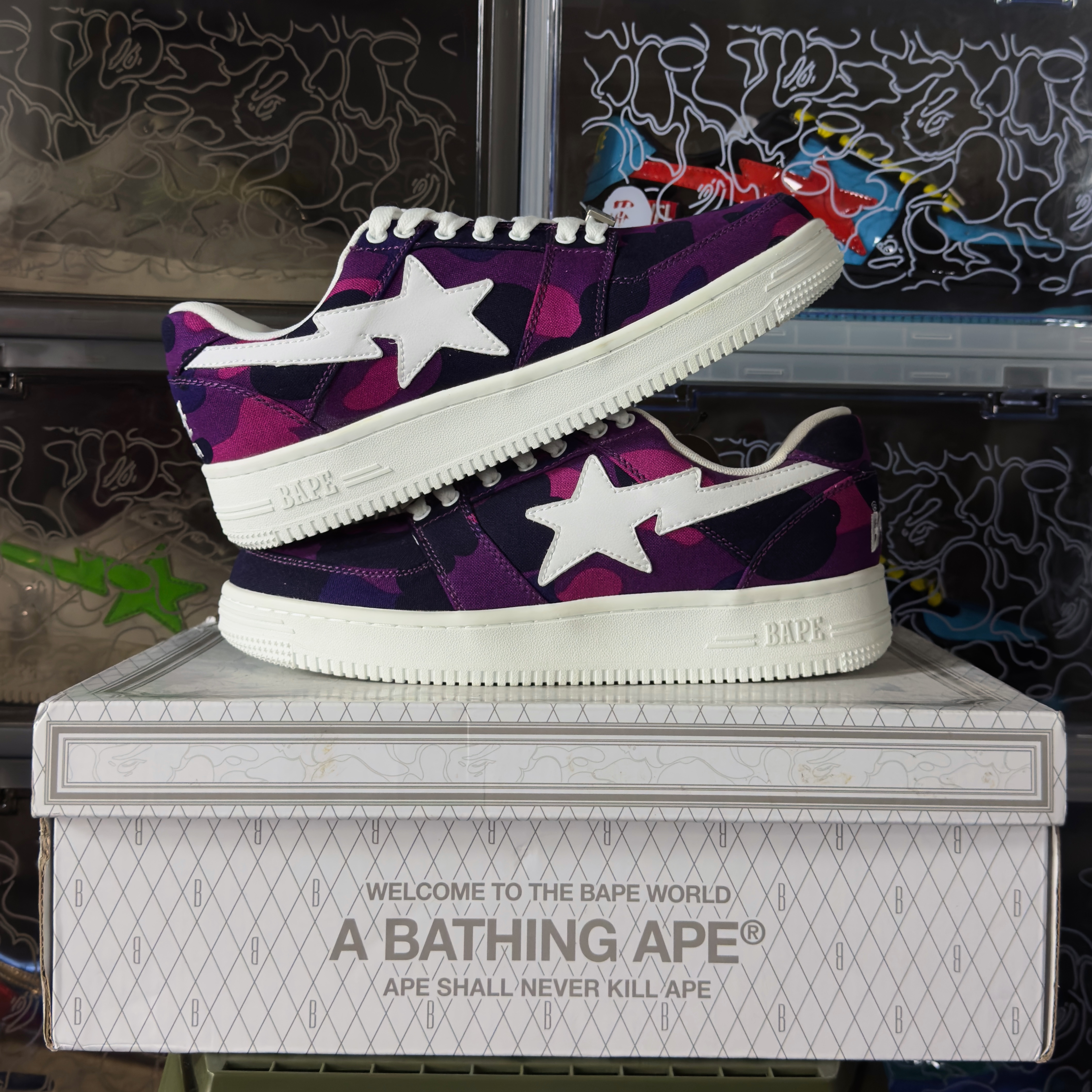 (44) A Bathing Ape Bapesta Color Camo Purple