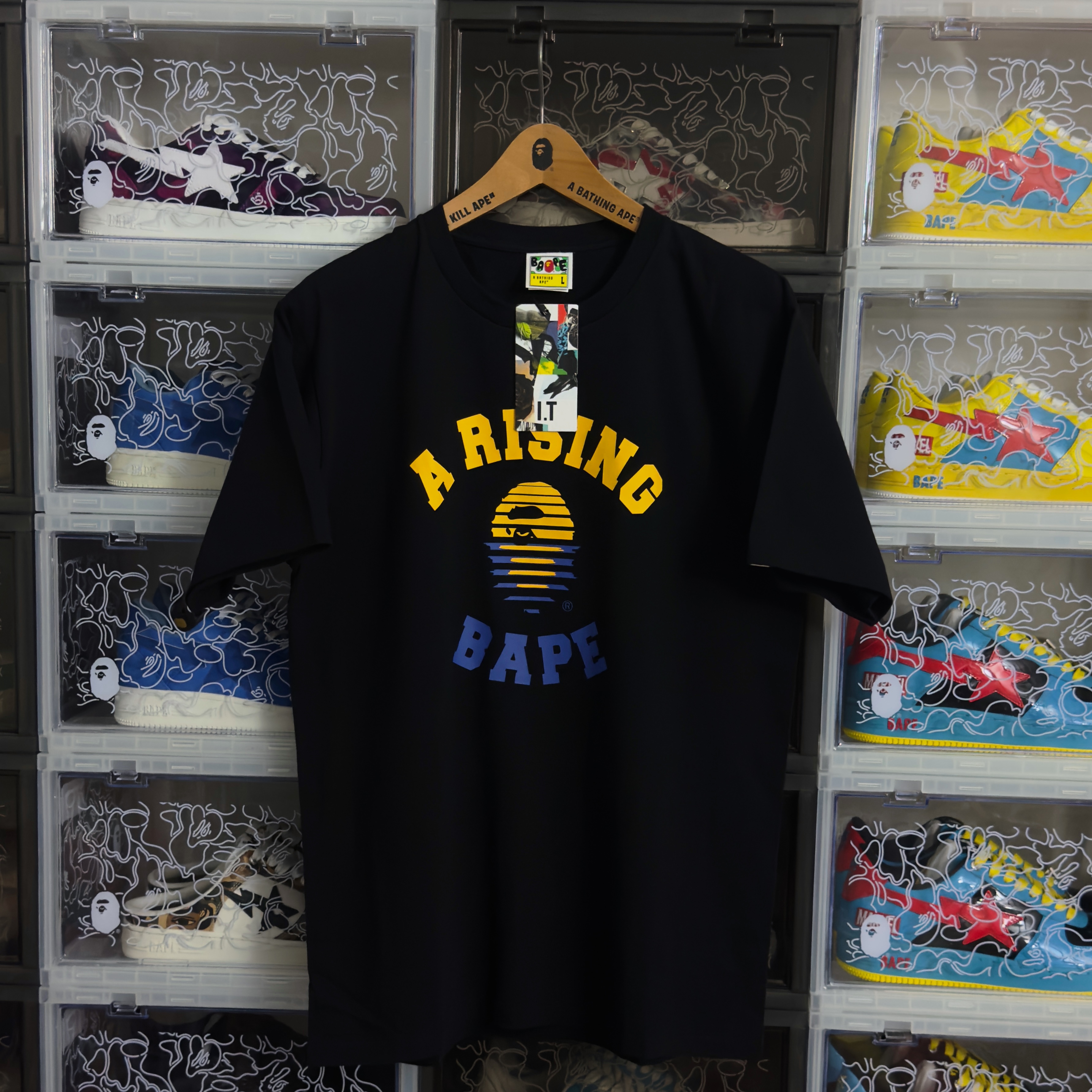 (L) Bape A Rising Bape Tee Black