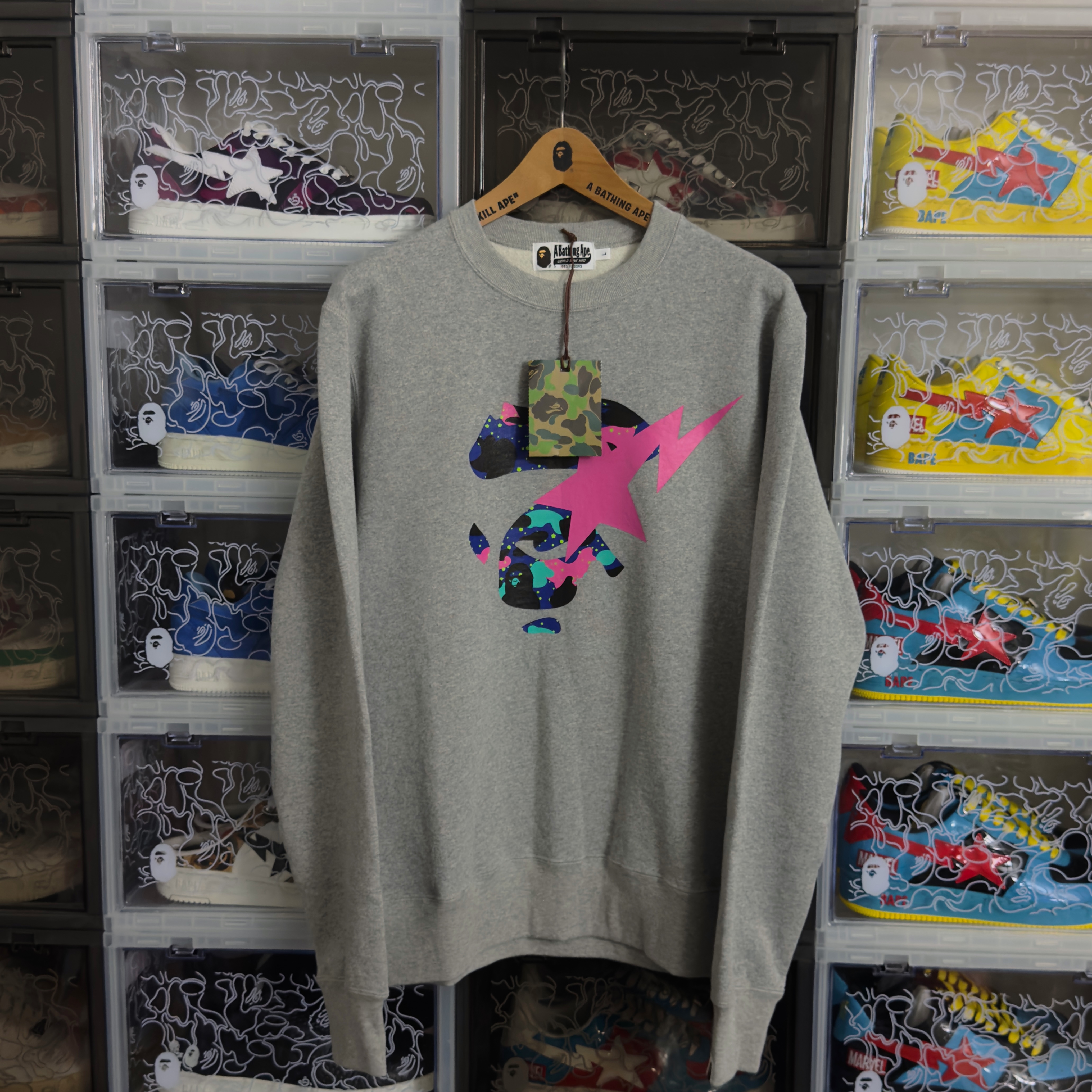 (L) Bape x Kid Cudi Crewneck Gray 2021