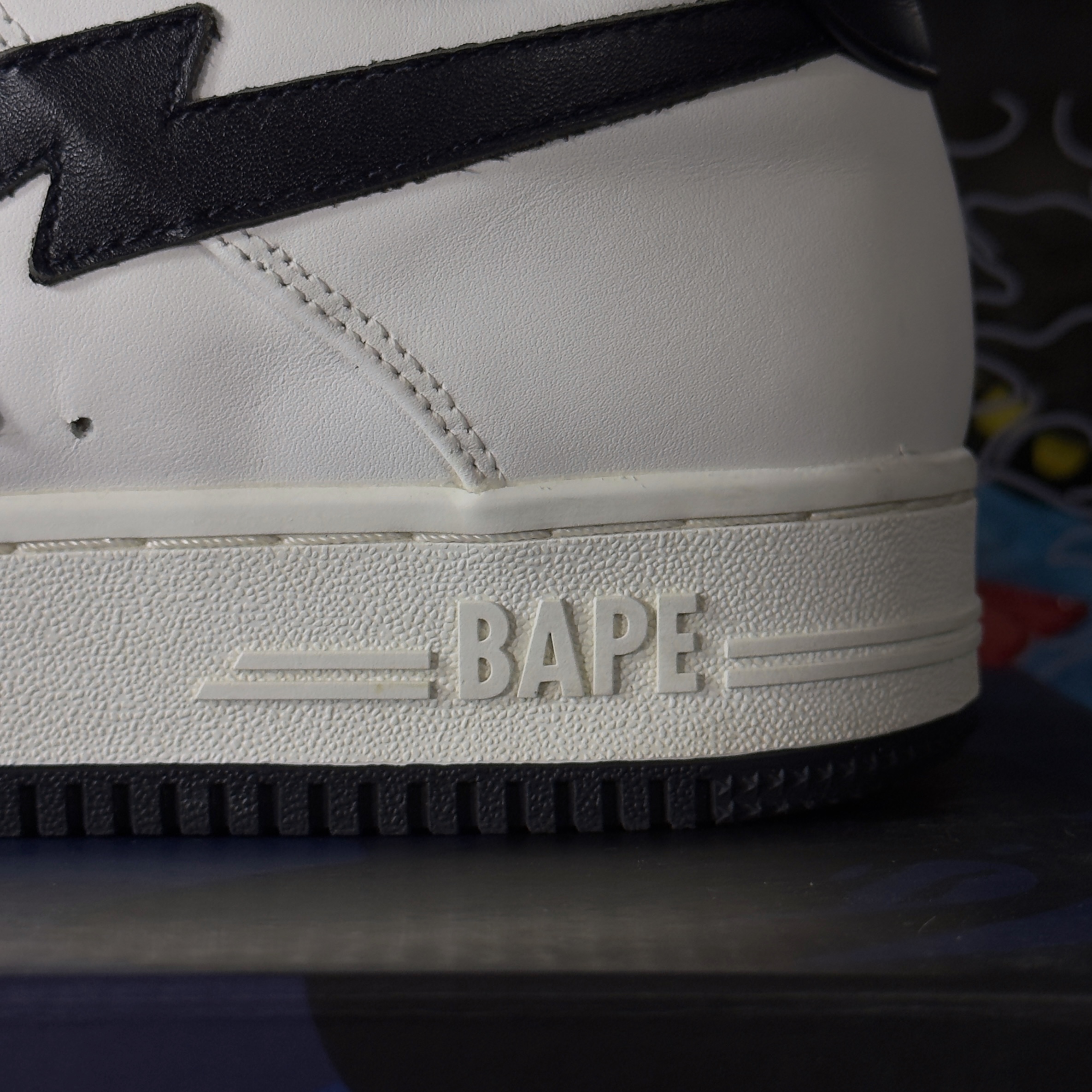 (44) A Bathing Ape Bapesta JJJJound White/Navy 2023
