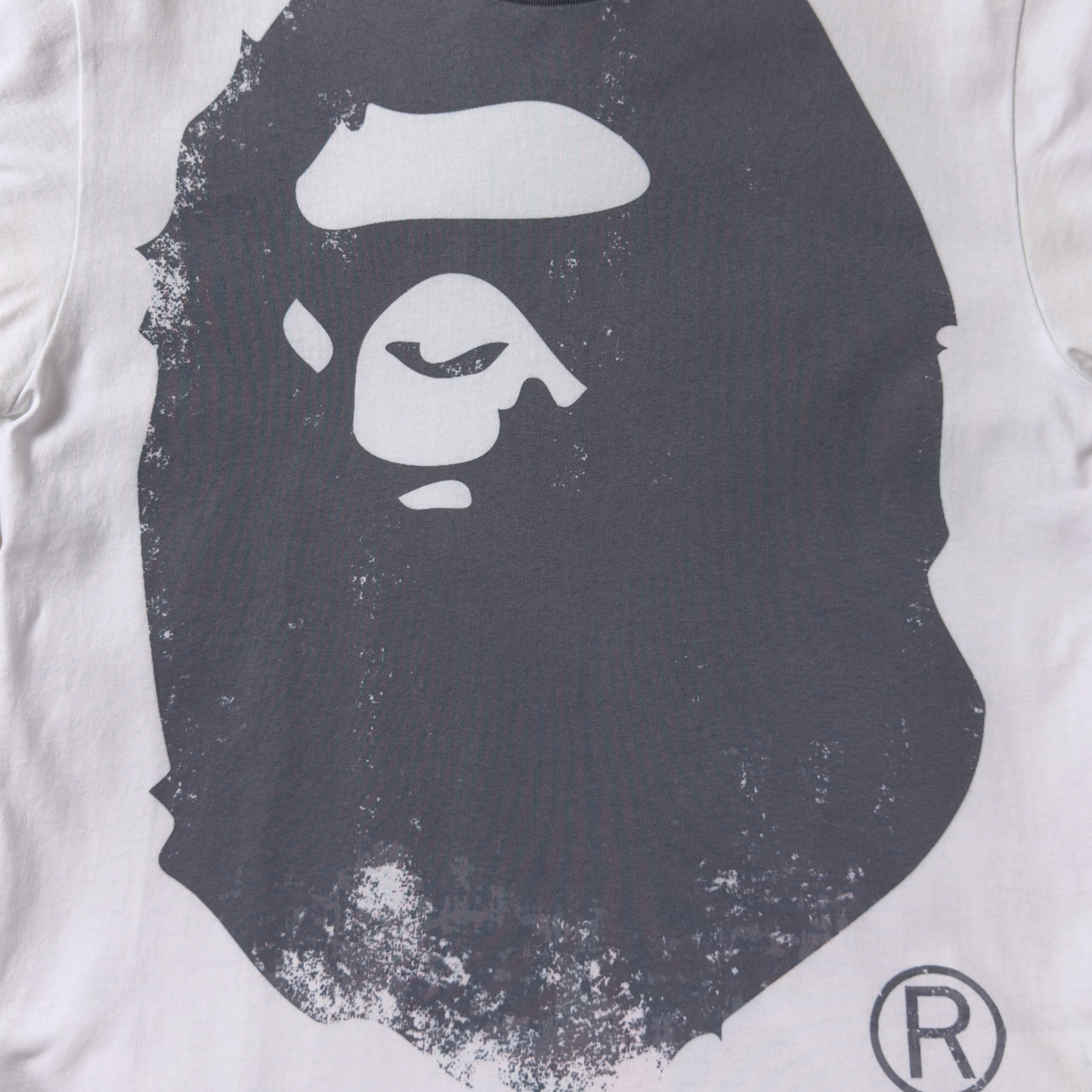 (L) Bape Overprinted Ape Head Tee White 2023