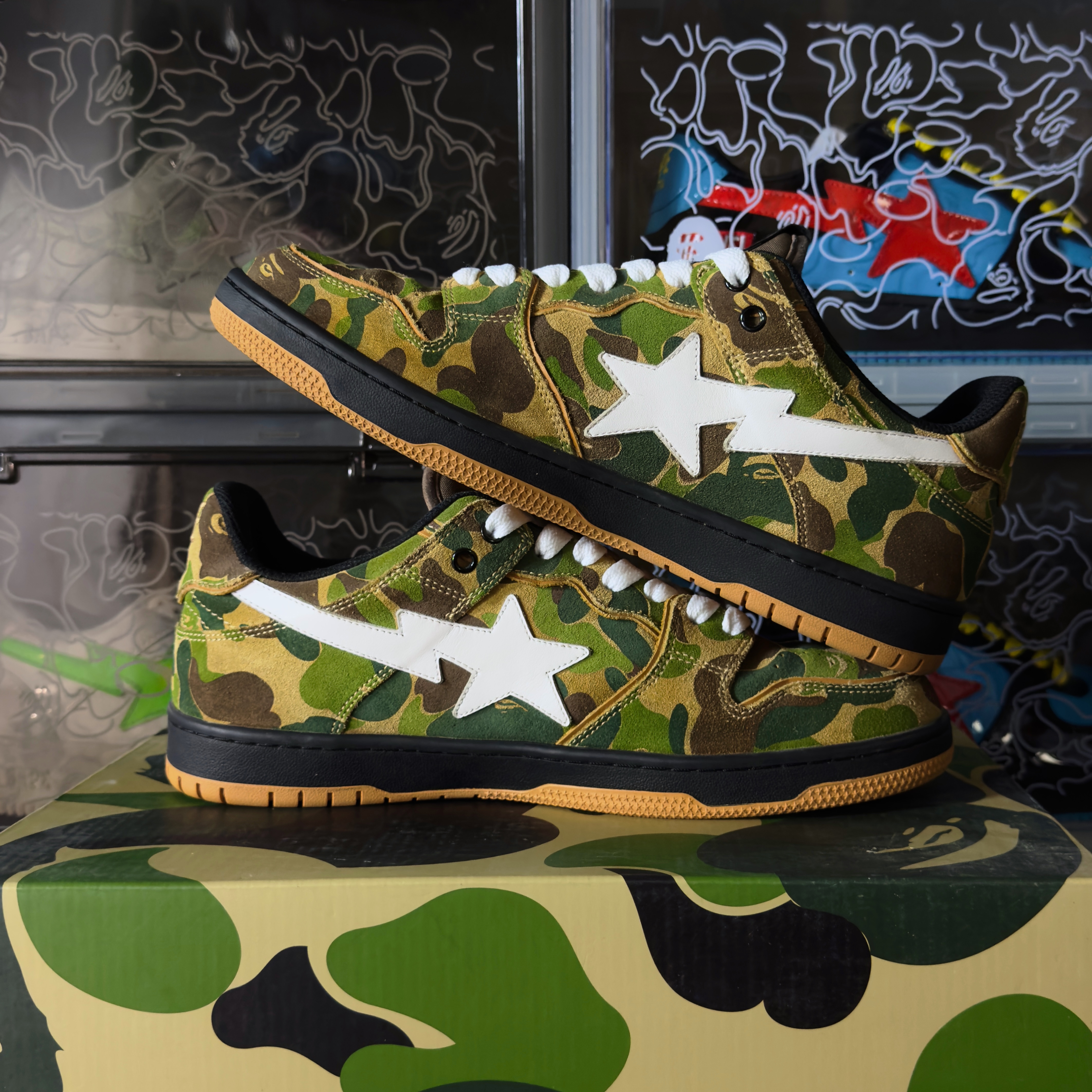 (42,5) A Bathing Ape Bape SK8STA ABC Camo Green 2022