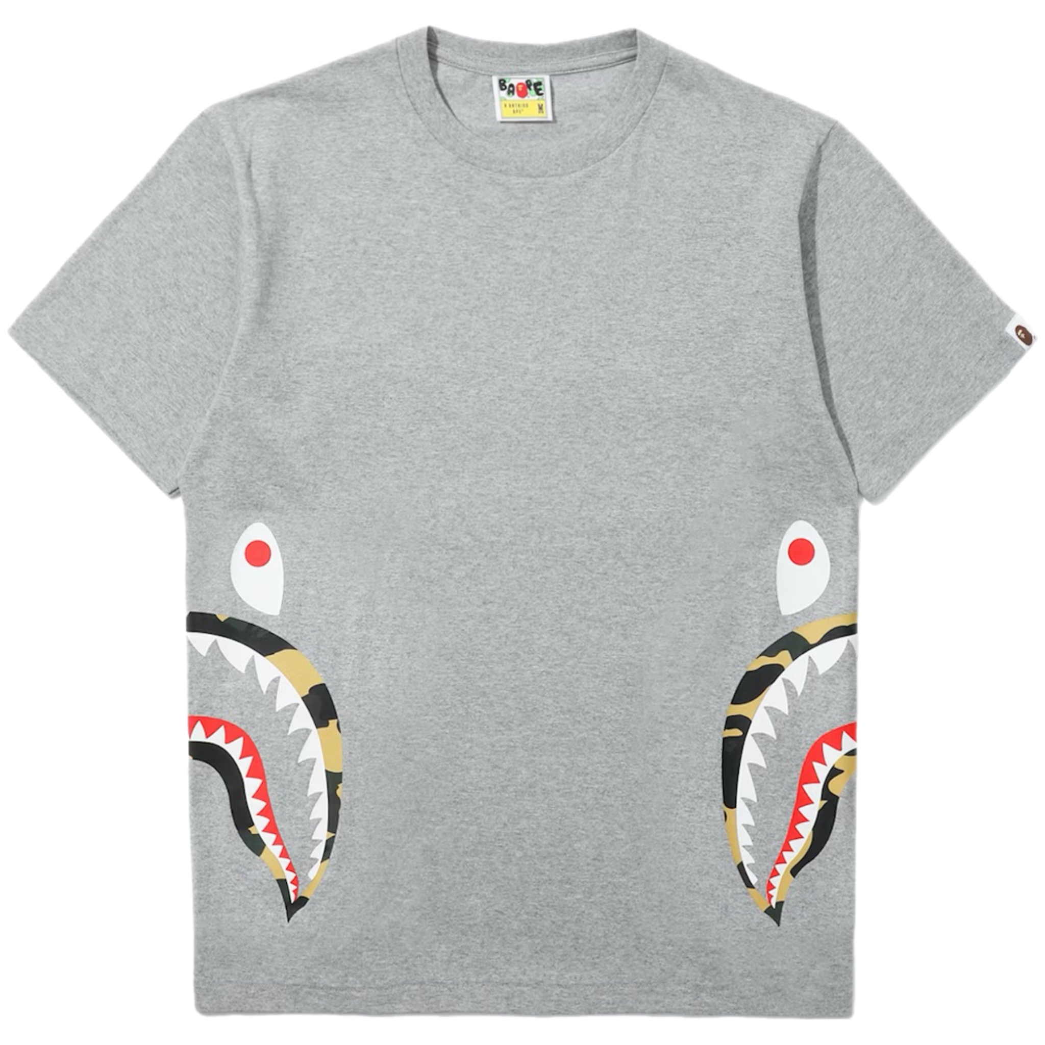 (L) Bape 1st Camo Side Shark Tee Grey/Yellow