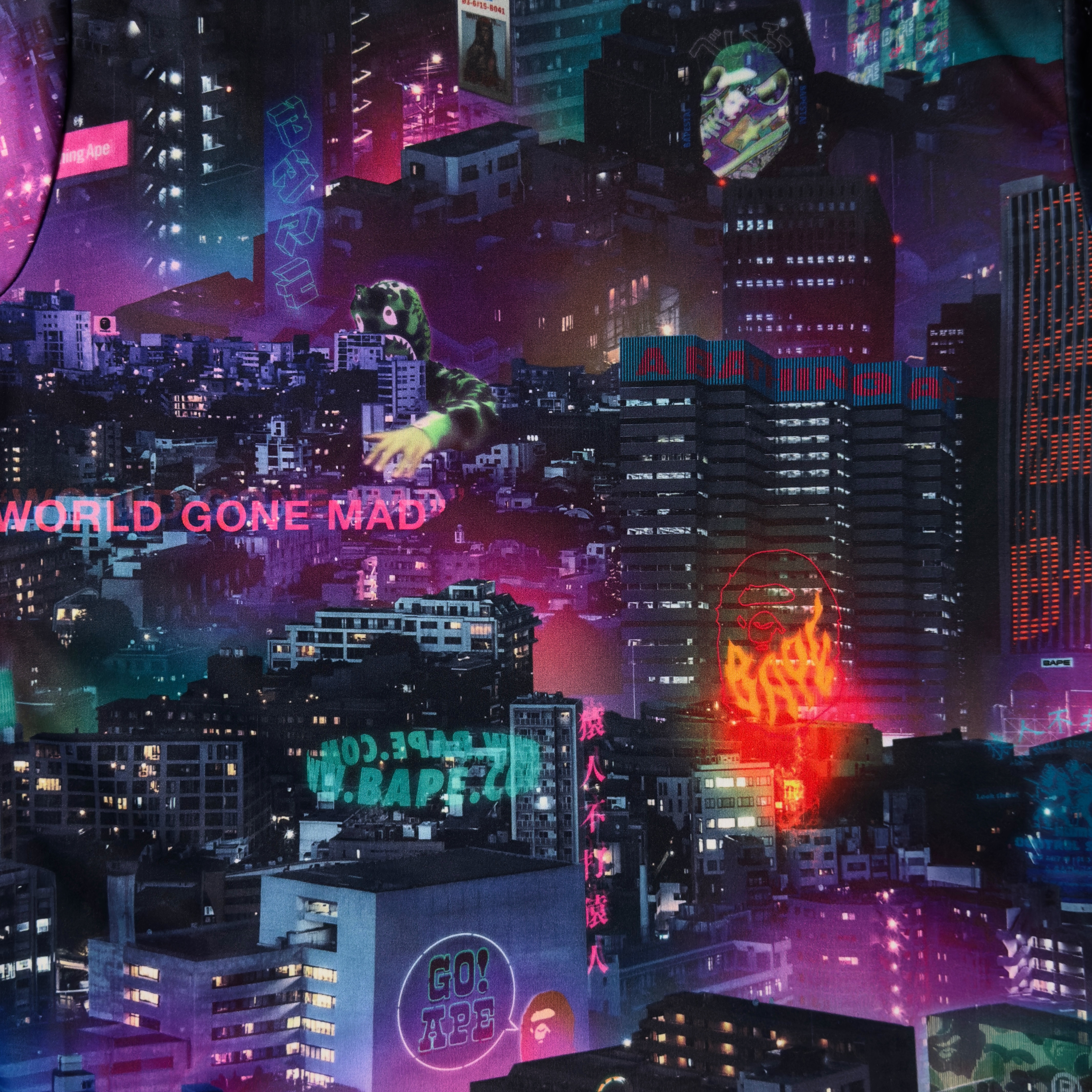 (M) Bape Neon Tokyo Tee Black 2020