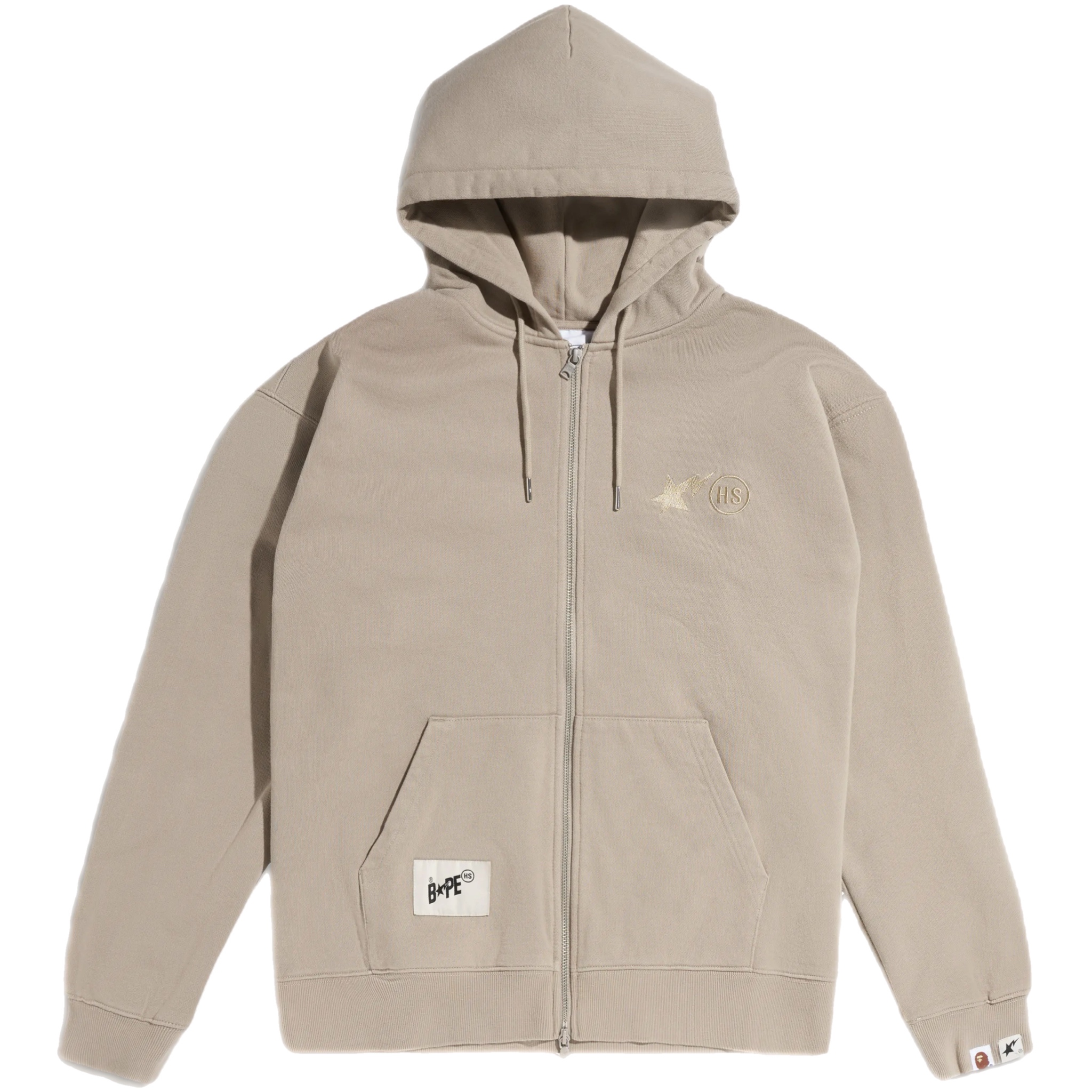 (M) Bape x Highsnobiety Full Zip Hoodie Beige 2023