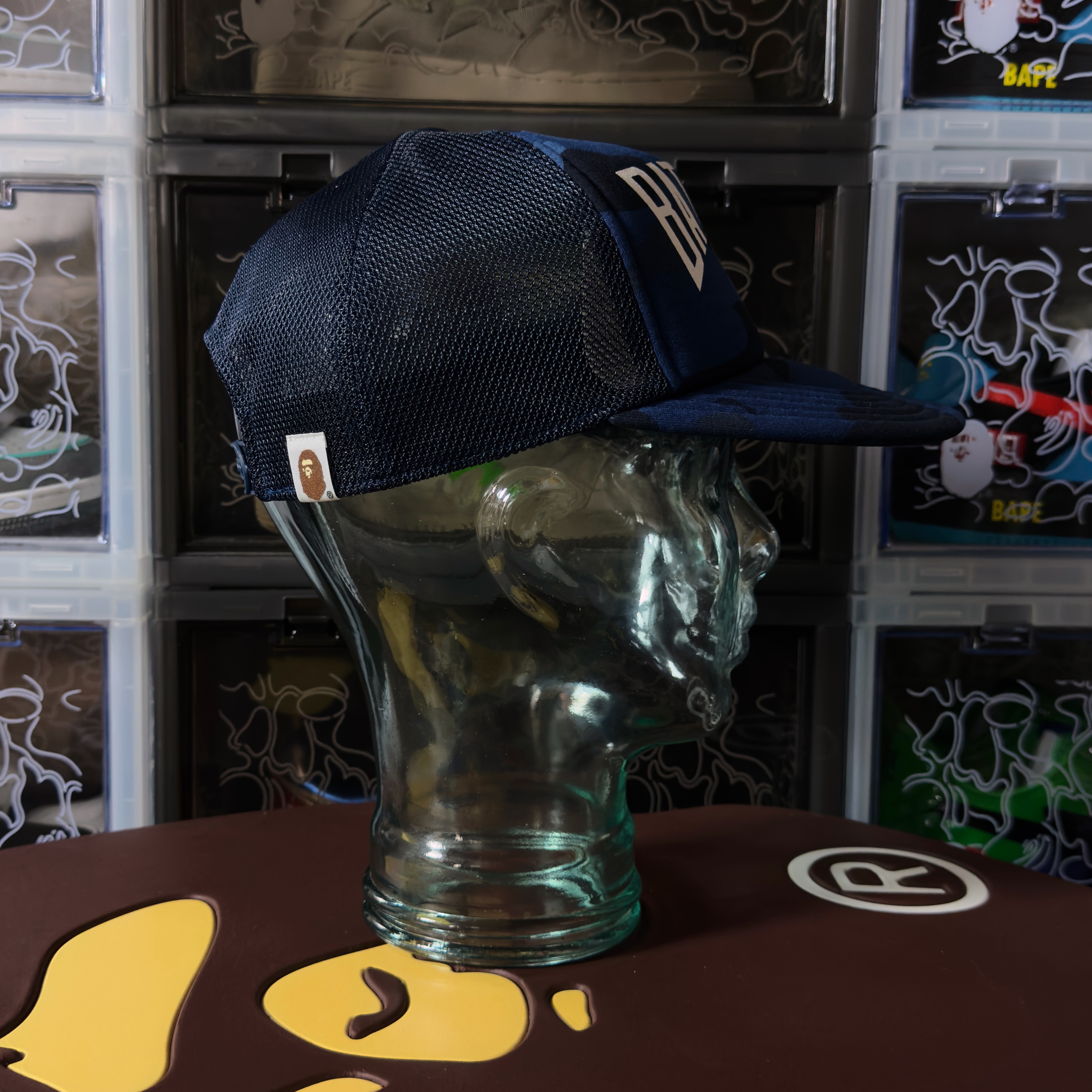 Bape Color Camo NYC Logo Mesh Cap Navy 2022