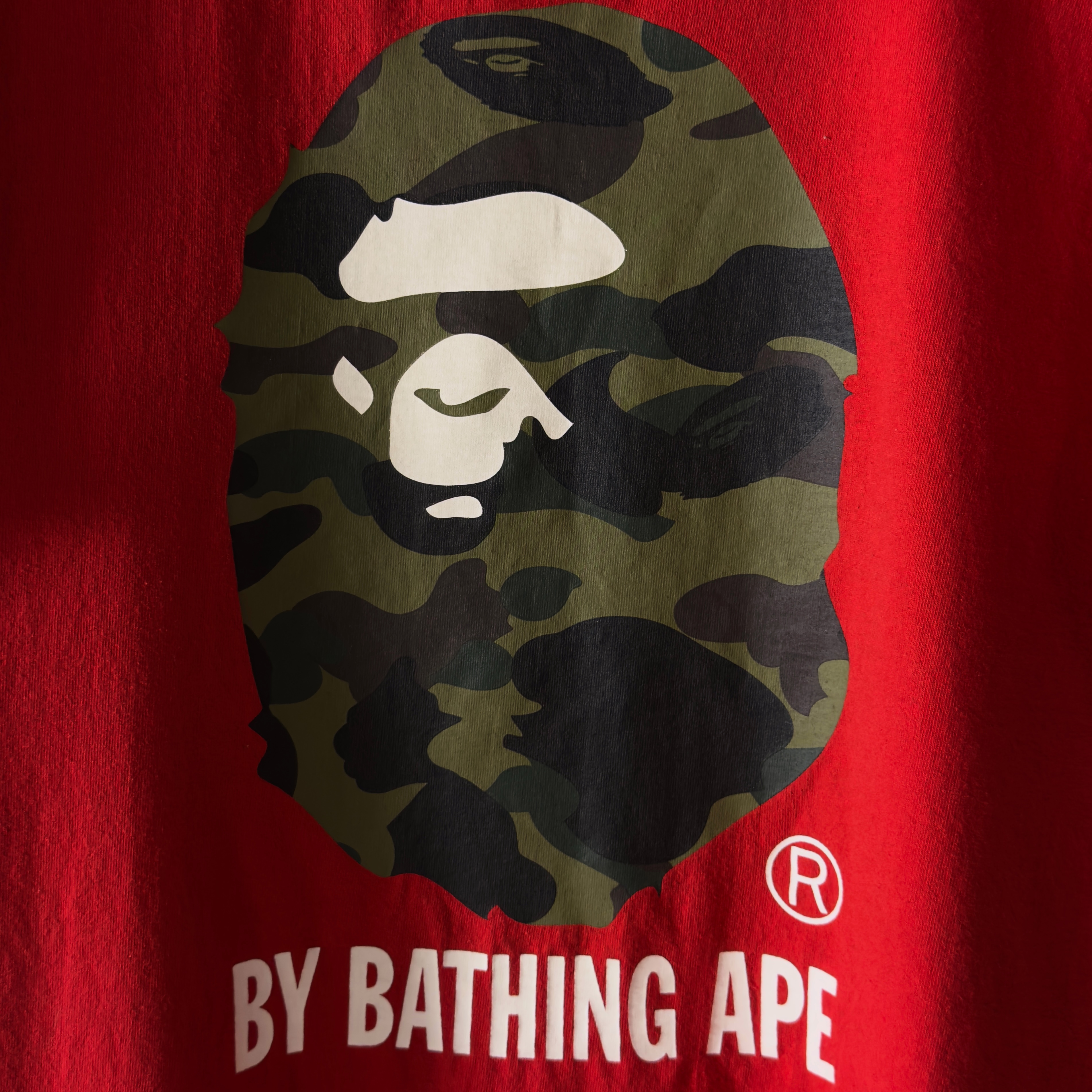 (L) Bape 1st Camo By Bathing Ape Tee Red/Green 2020