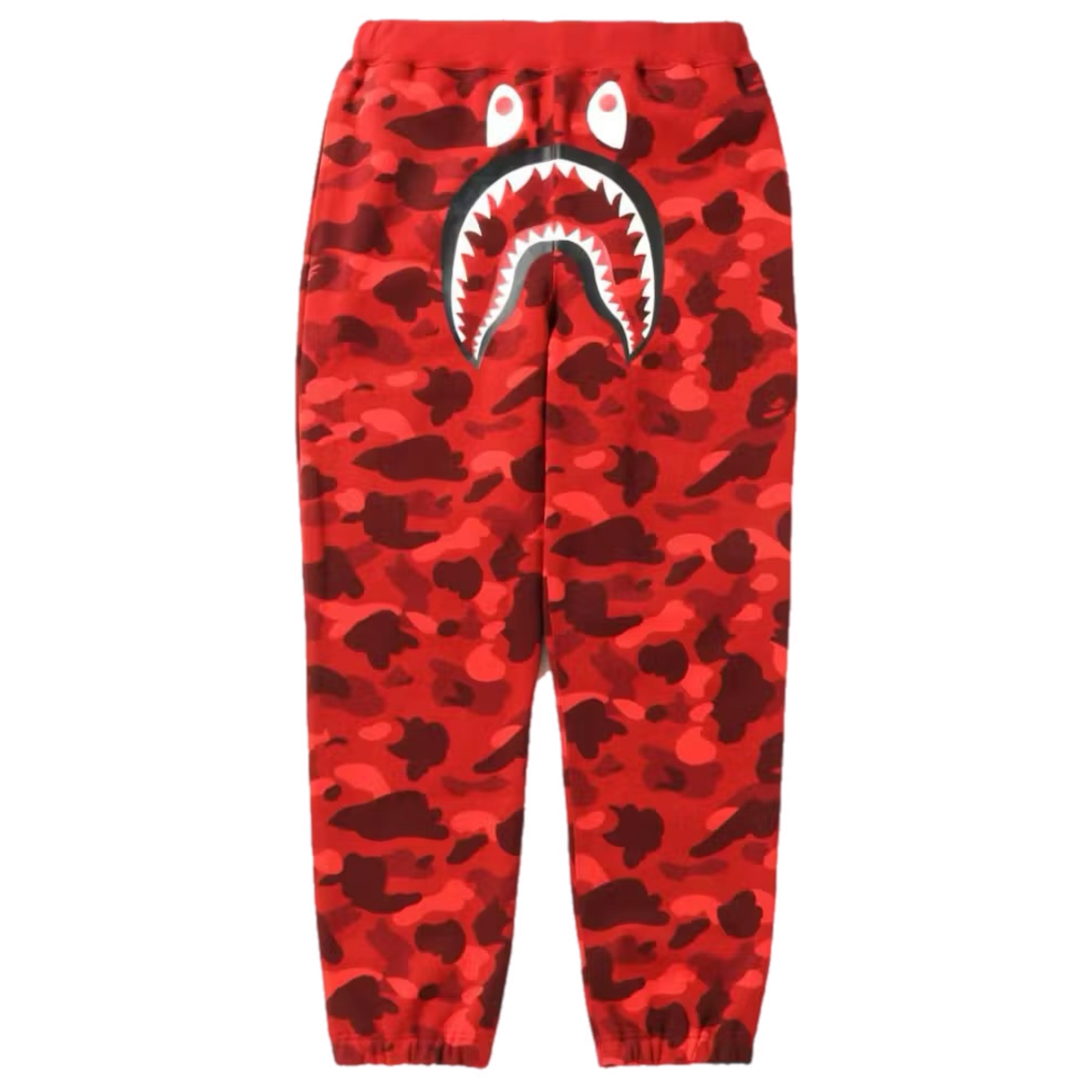 (L) Bape Color Camo Shark Sweat Pants Red 2022
