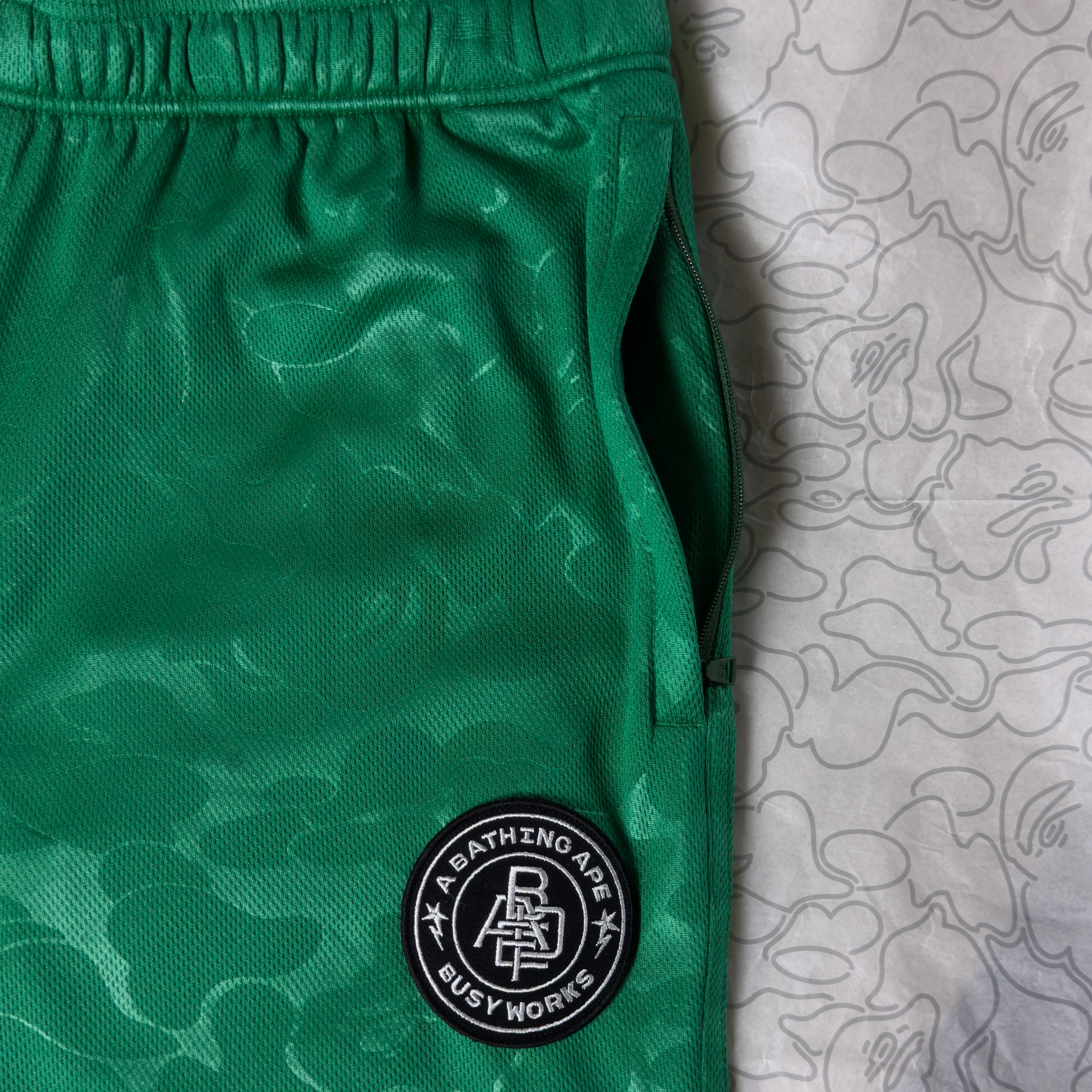 (L) Bape Soccer Game Shorts Green 2022