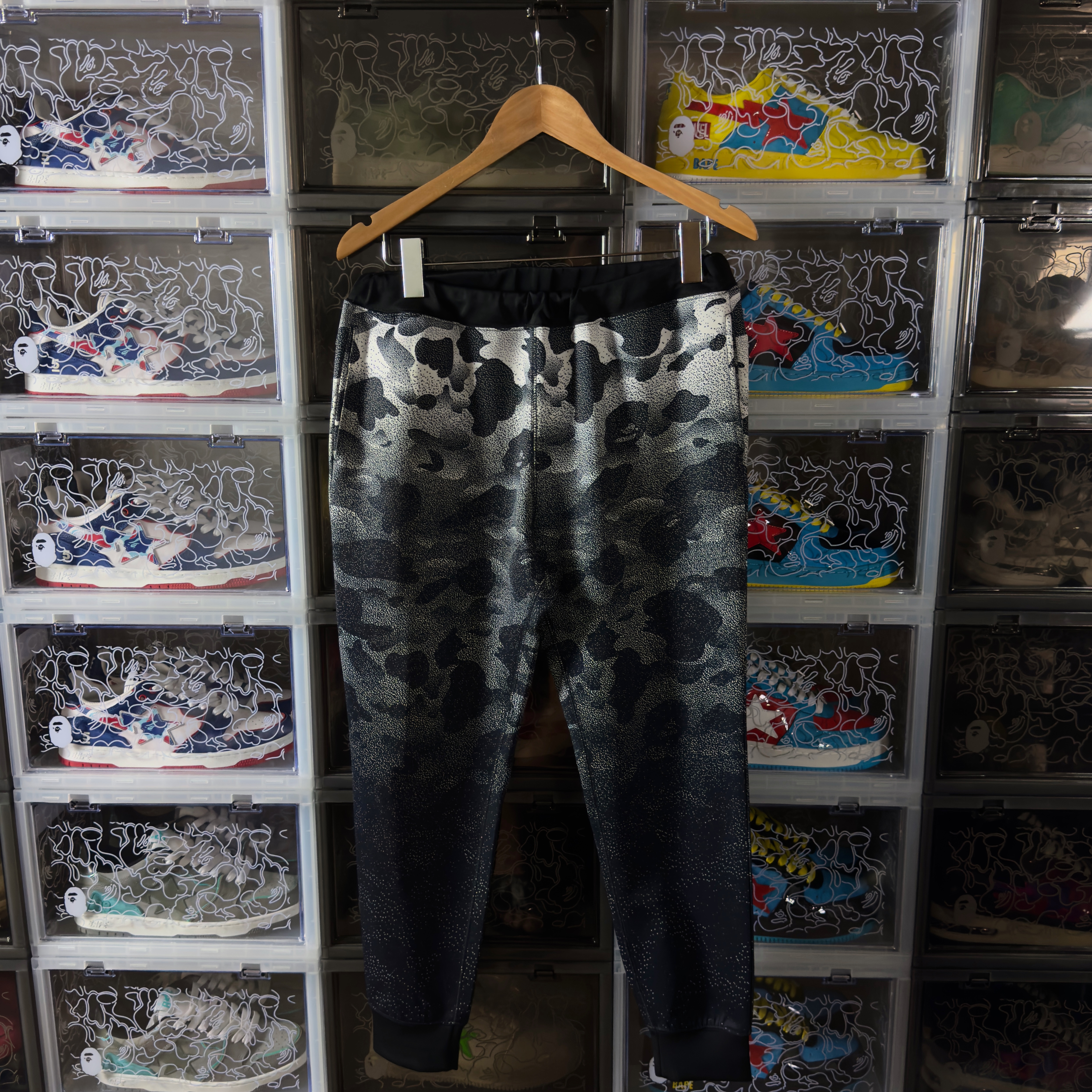 (M) Bape Noise Camo Slim Pants Black 2016