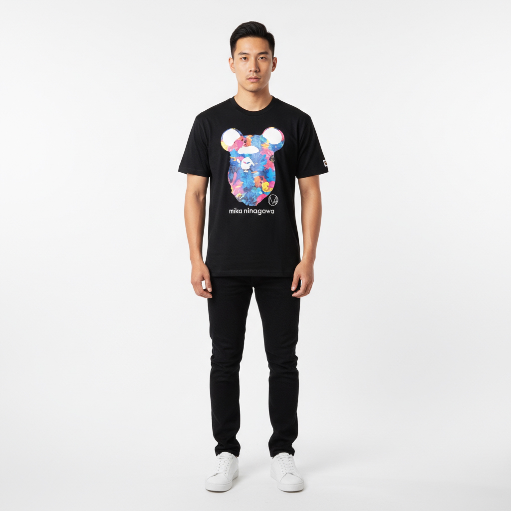 (L) Bape x Mika Ninagawa Bear Ape Head Tee Black 2019