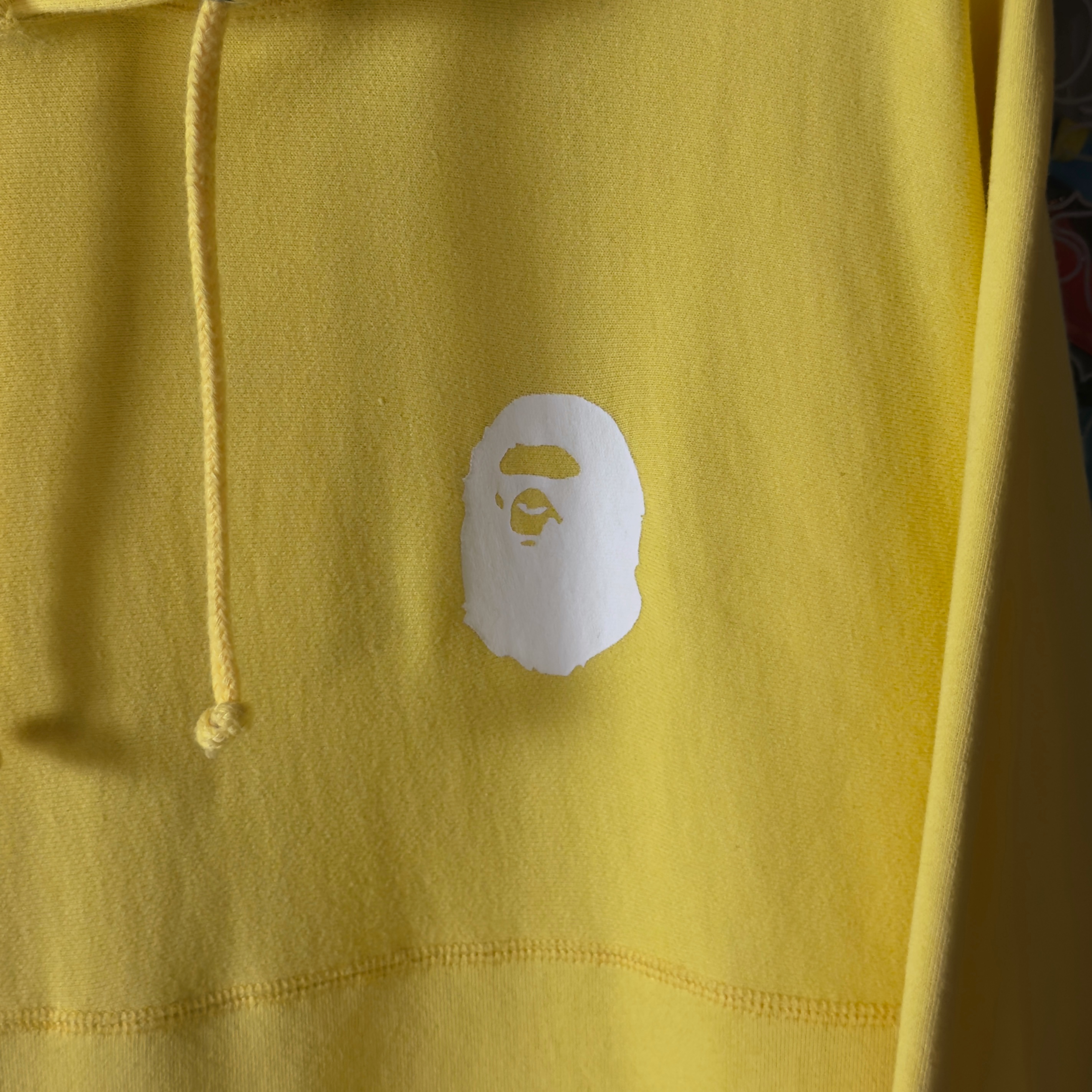 (L) Bape Pastel Color Big Logo Wide Hoodie Yellow 2019