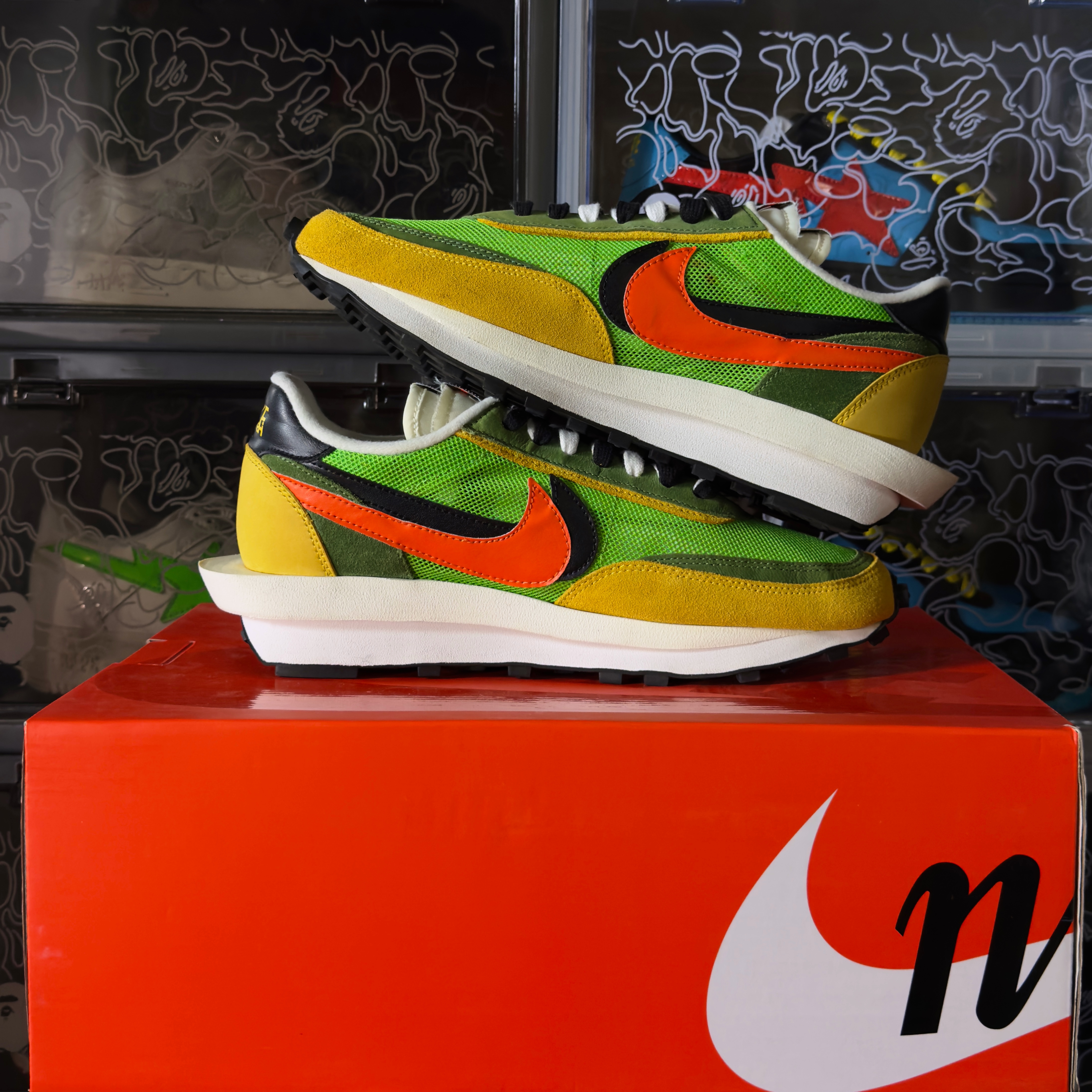 (44) Nike x Sacai LD Waffle Green Gusto 2019