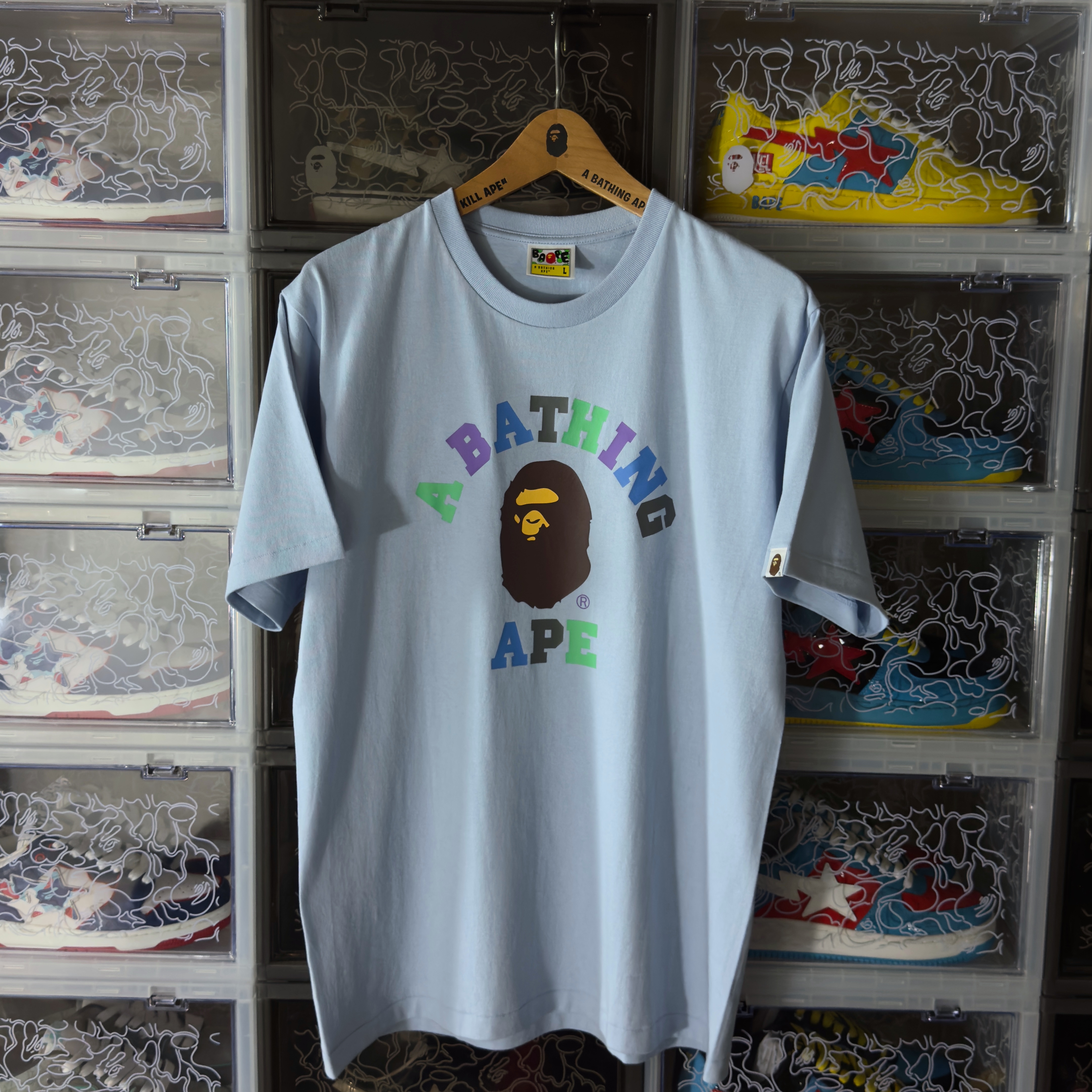 (L) Bape Colors College Tee Sax 2023