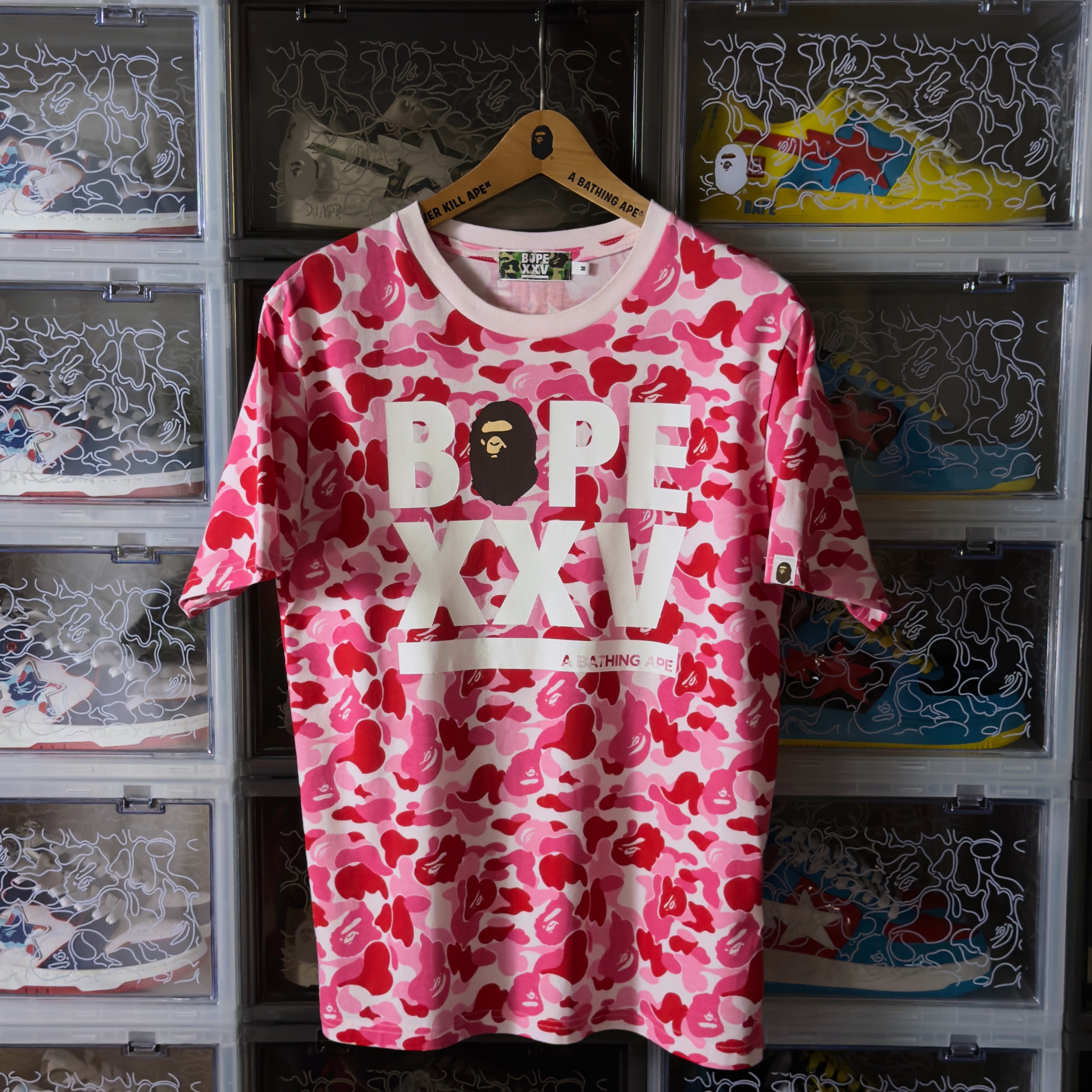 (M) Bape ABC Camo XXV Logo Tee Pink 2018