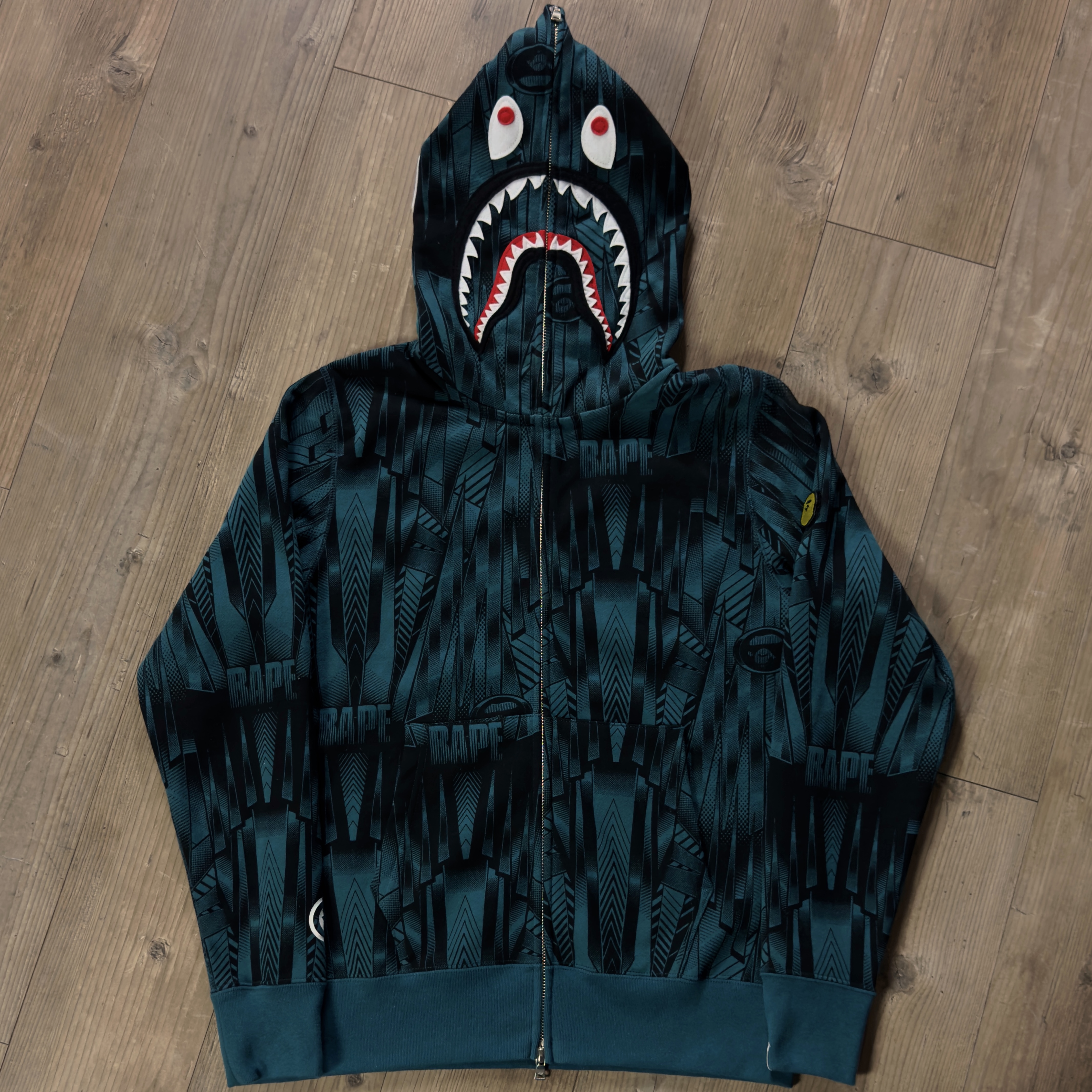 (S) Bape Speed Racer Shark Full Zip Hoodie Blue 2023