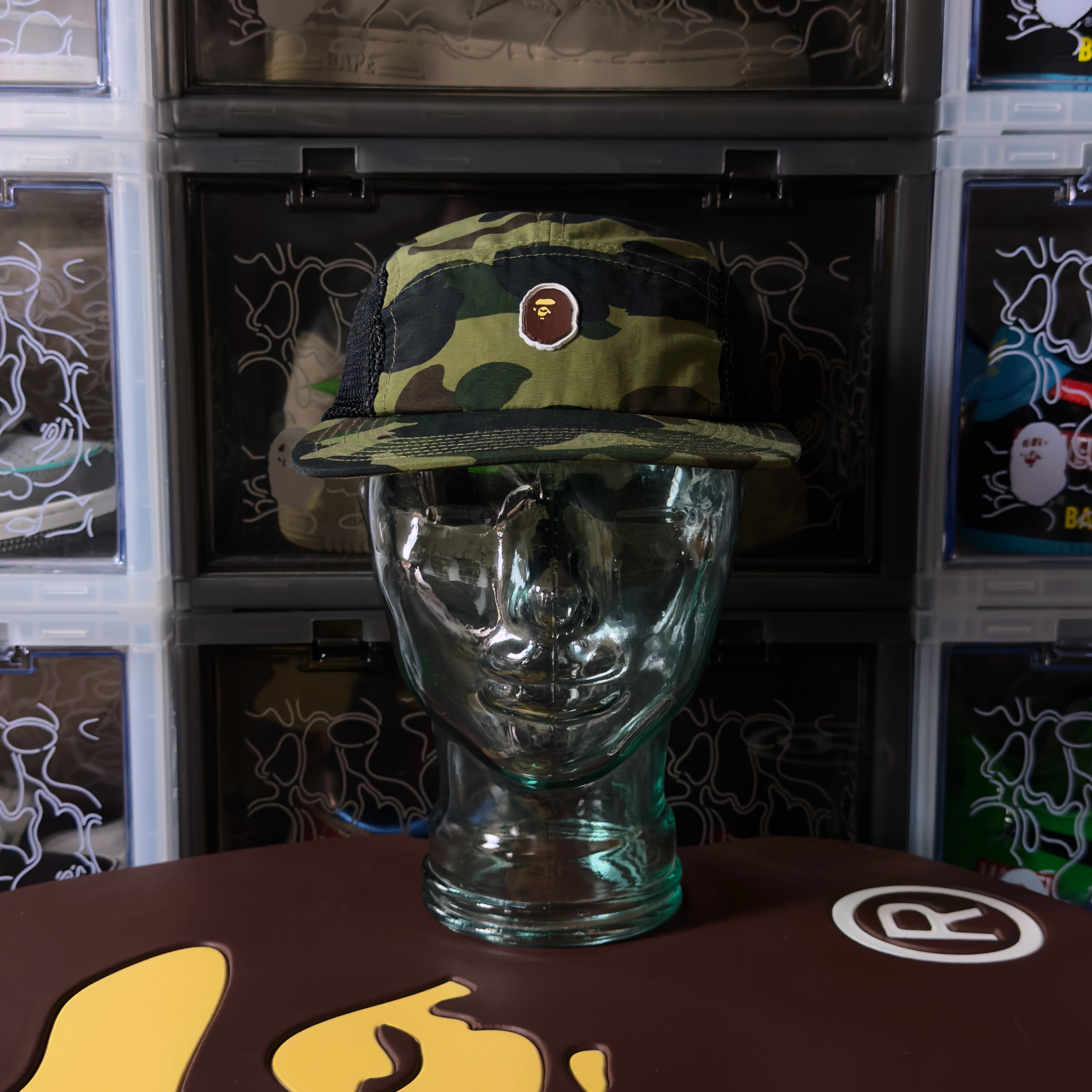 Bape 1st Camo Ape Head One Point Mesh Jet Cap Green 2019