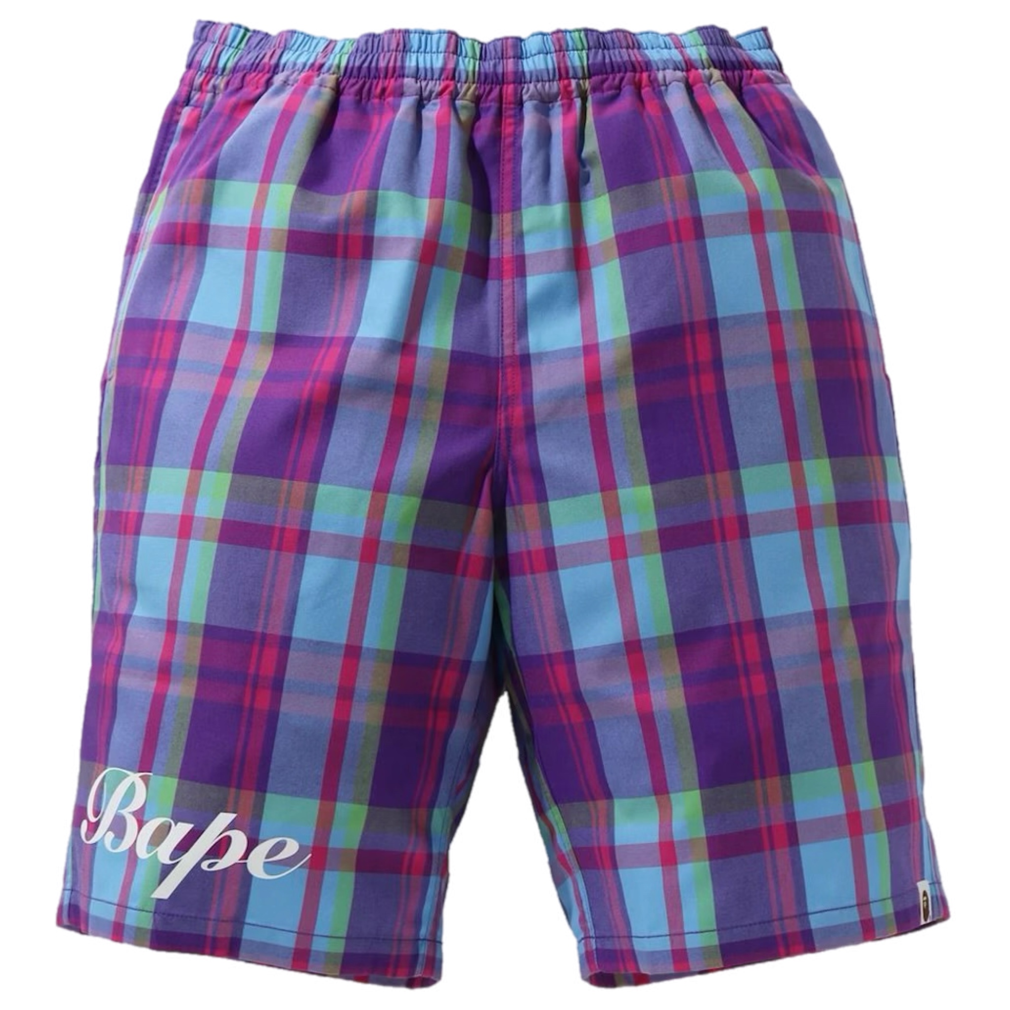 (S) Bape Check Shorts Purple 2021