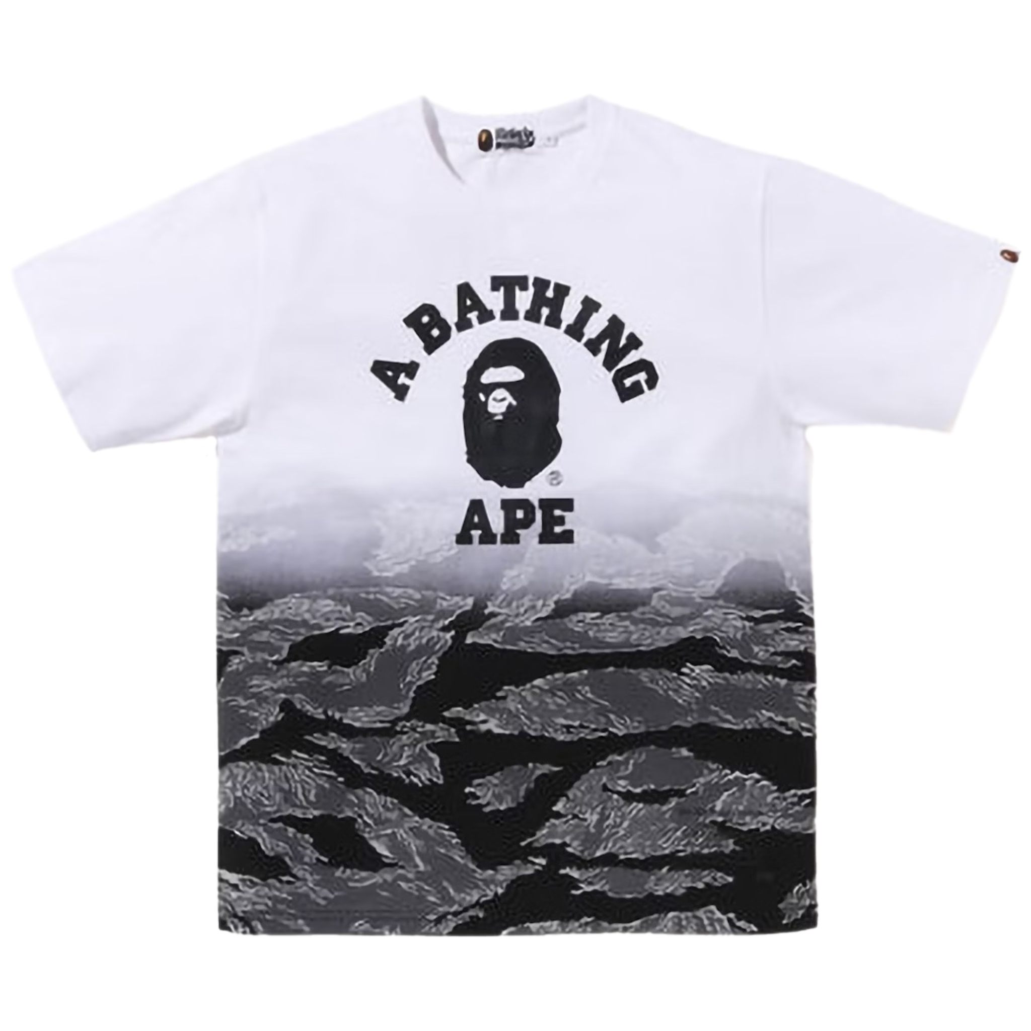 (L) Bape Tiger Camo Gradation College Tee Black