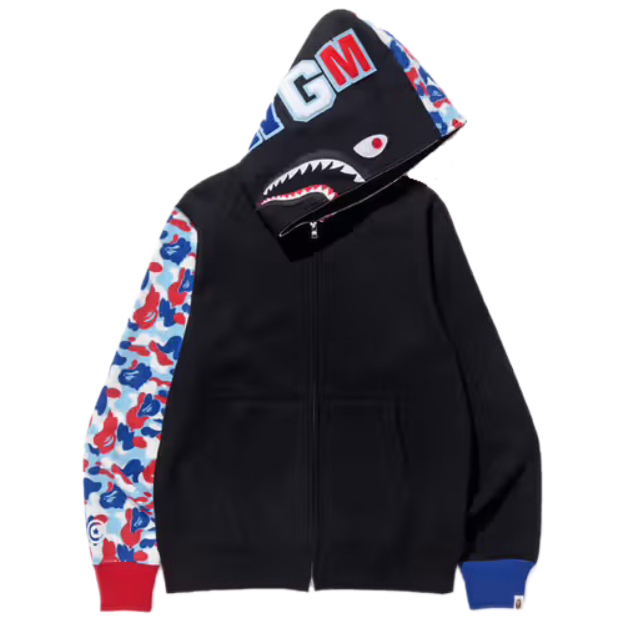 (M) Bape Paris Store Opening Shark Full Zip Hoodie Black 2017