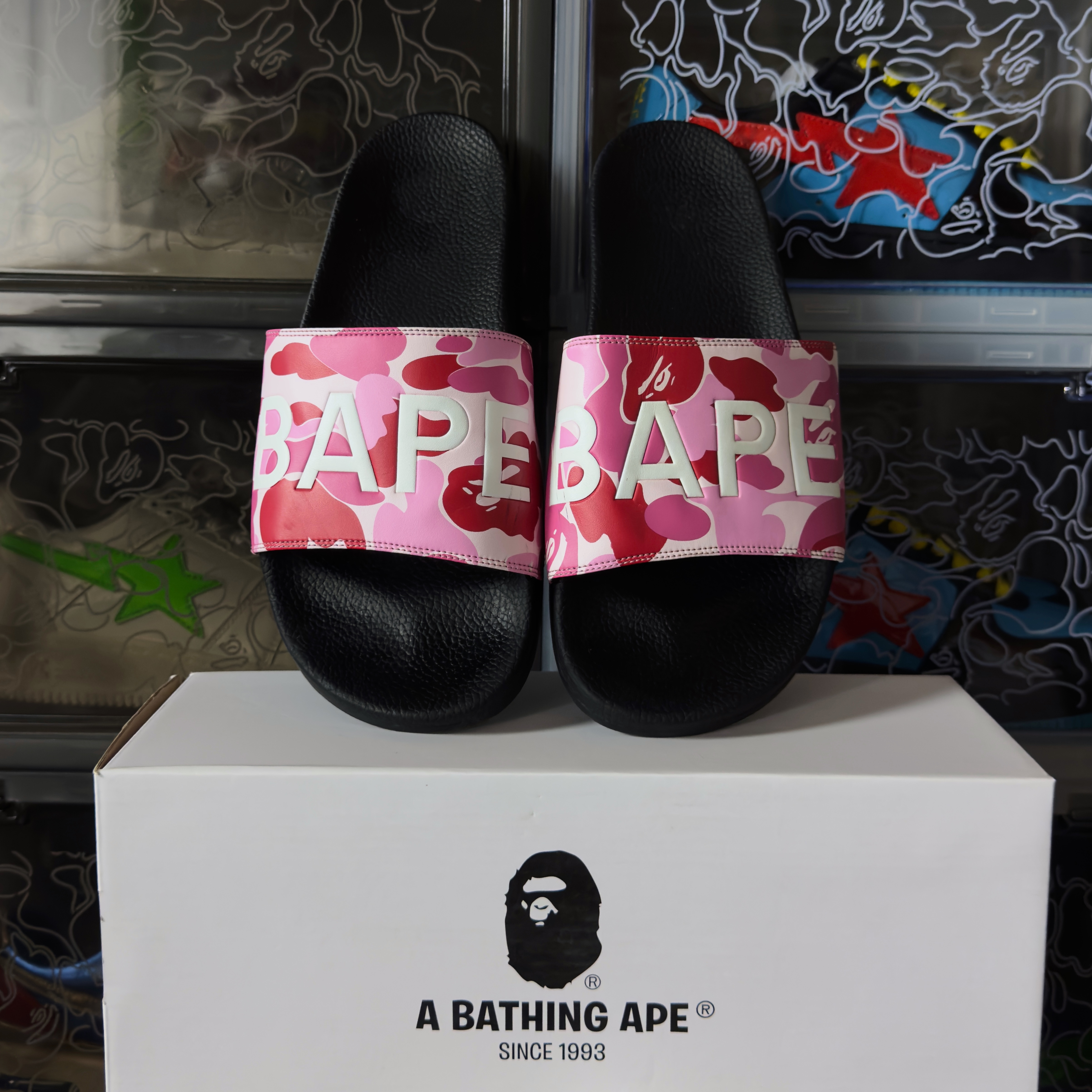(43/44) A Bathing Ape Slides (3 Pairs)