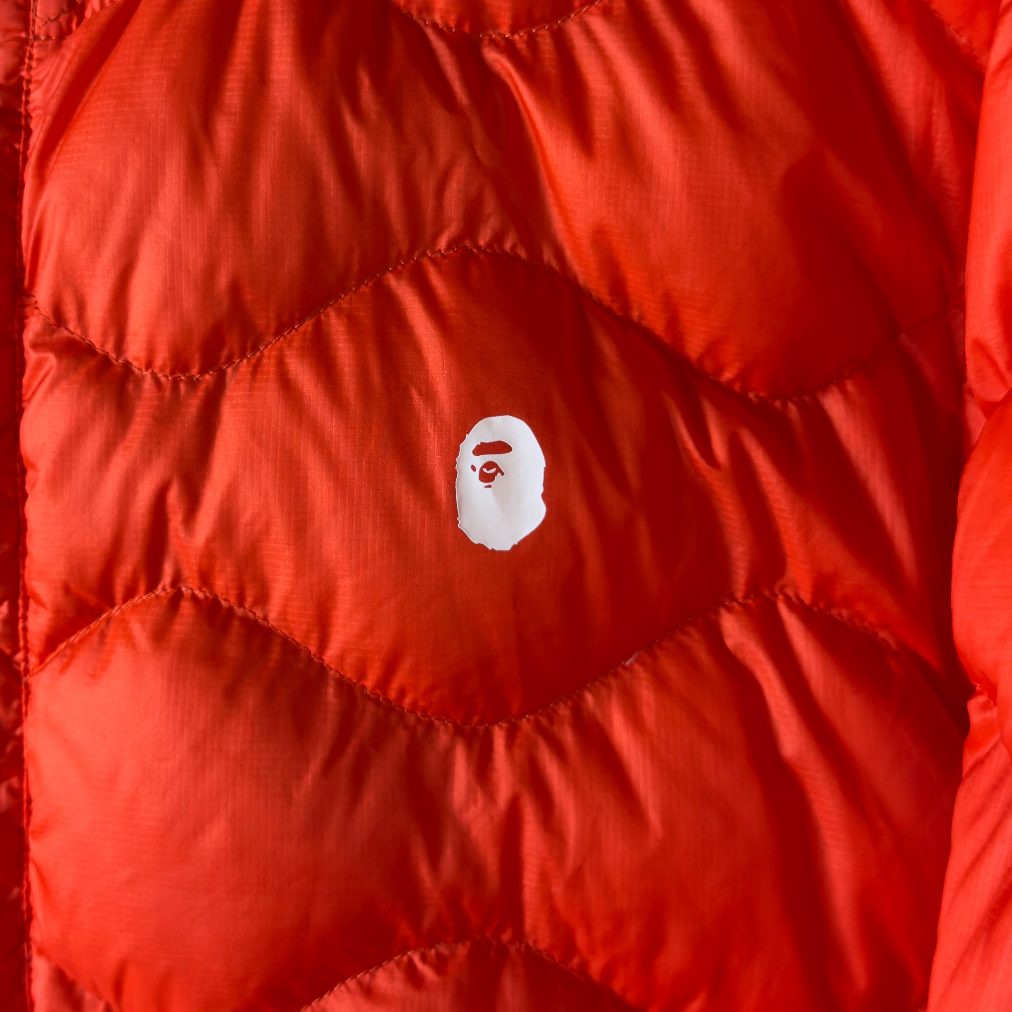 (L) Bape Pocketable Light Down Jacket Orange 2018