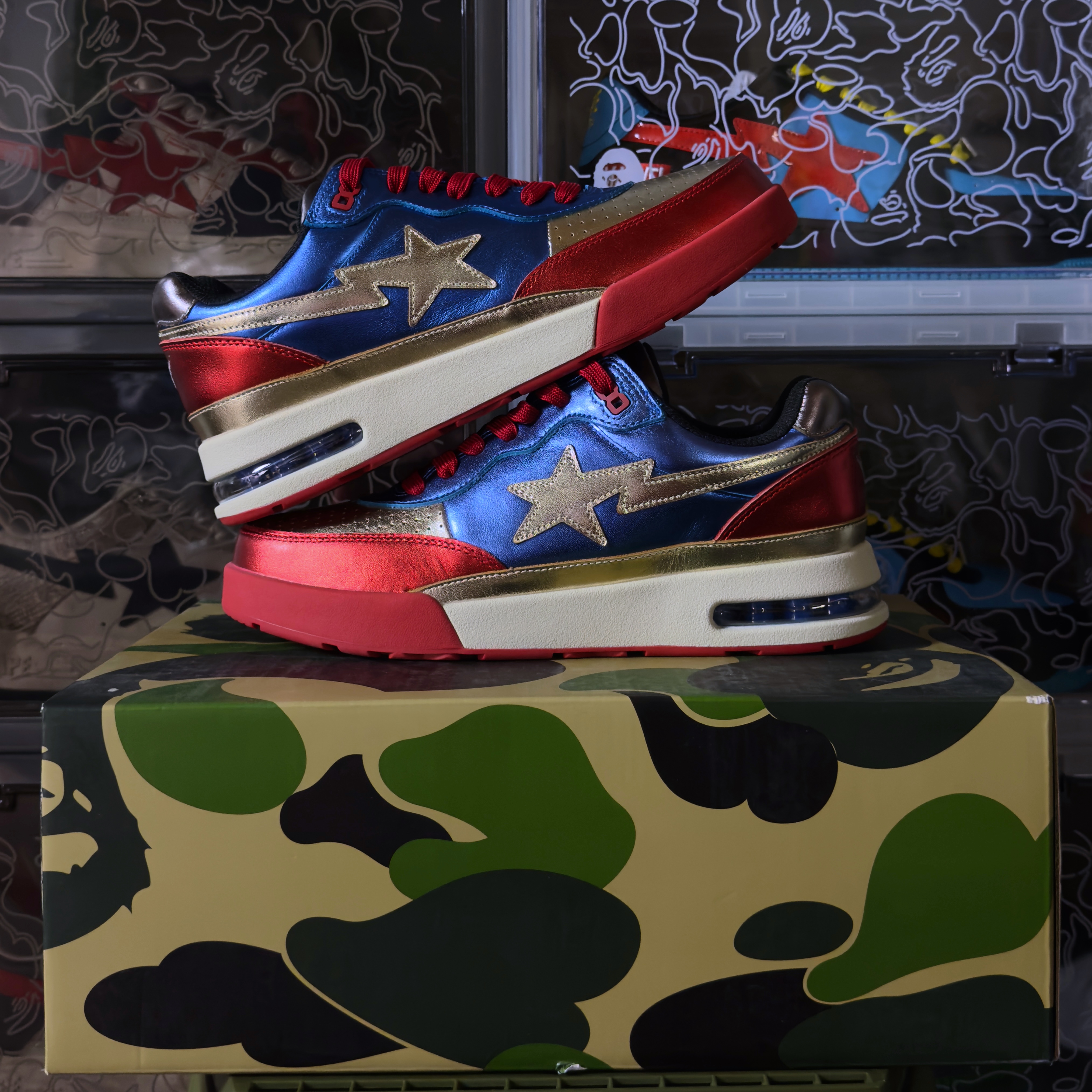 (41) A Bathing Ape Bape Roadsta Navy 2021