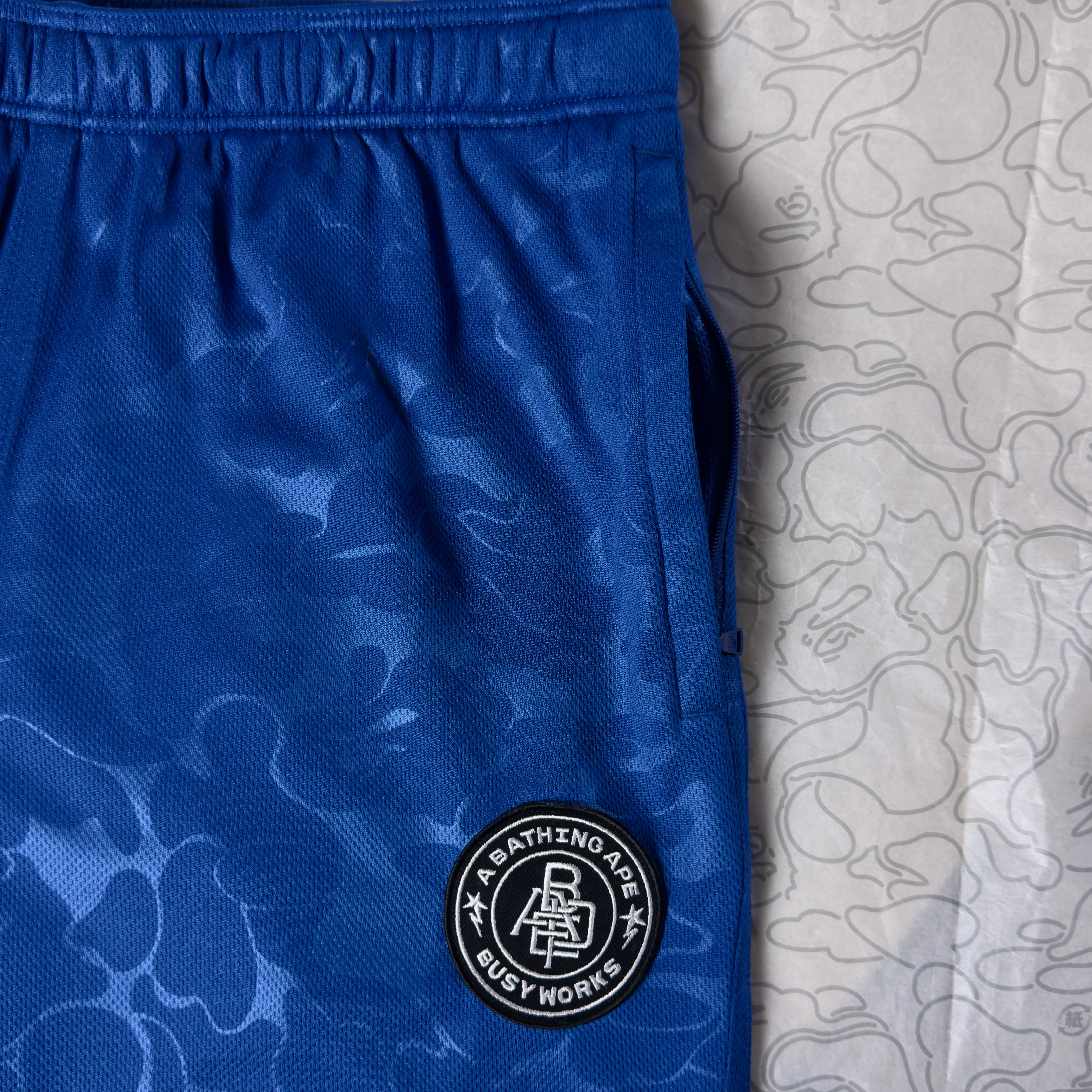 (L) Bape Soccer Game Shorts Blue 2022