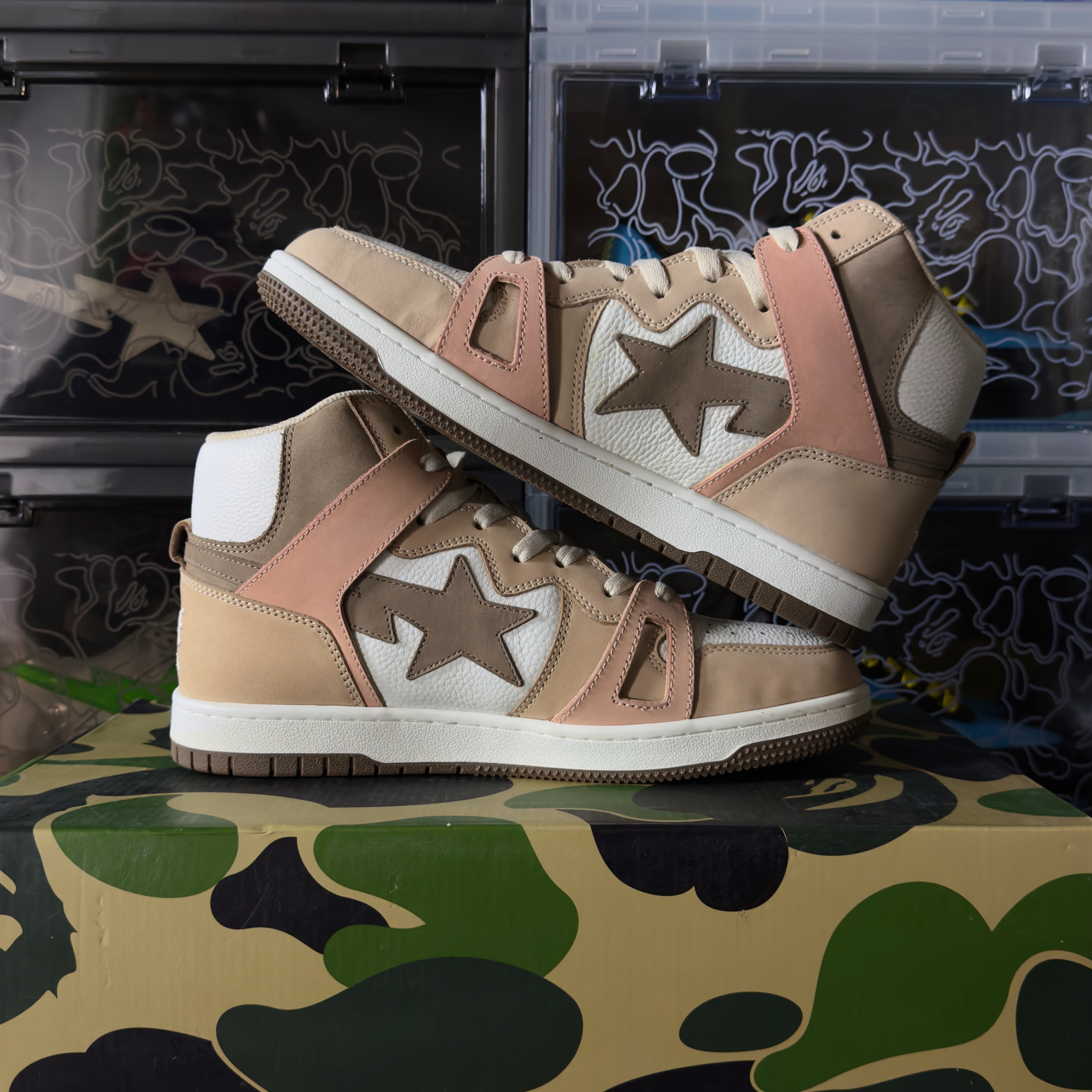 (43) A Bathing Ape Bapesta 93 Hi Brown 2022