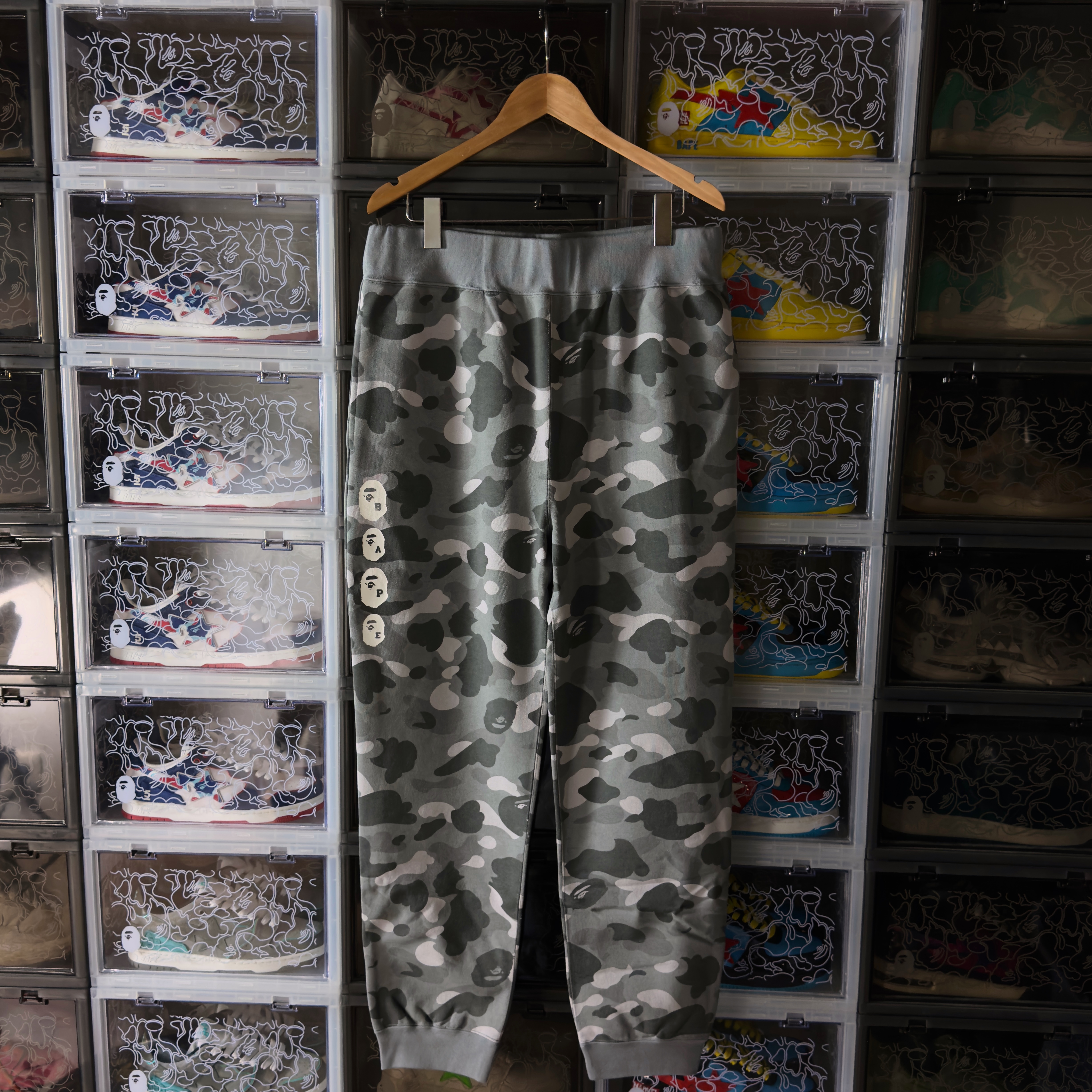 (XL) Bape Color Camo Sweat Pants Grey 2021
