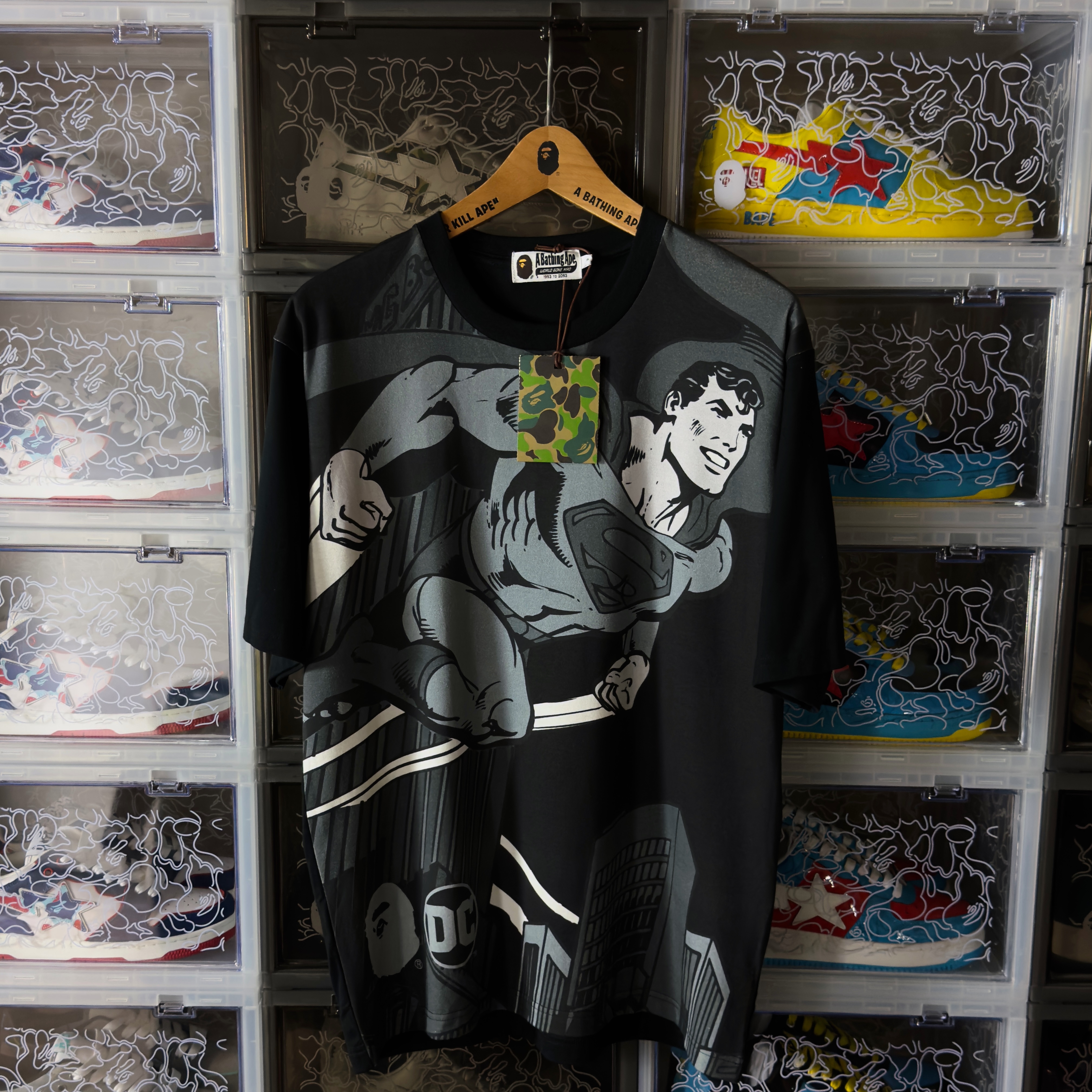 (S) Bape x DC Superman Relaxed Tee Black 2020