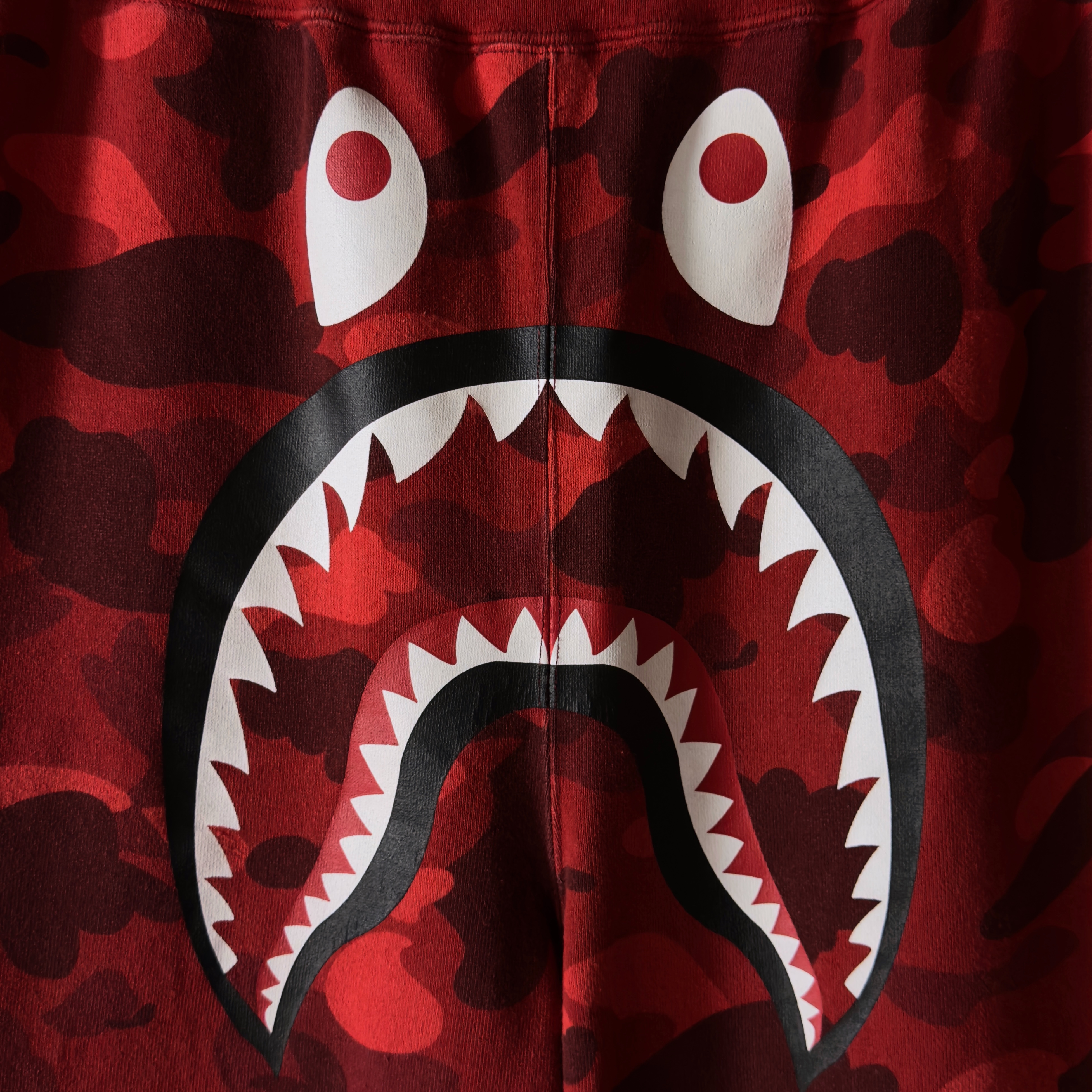 (L) Bape Color Camo Shark Sweat Pants Red 2022